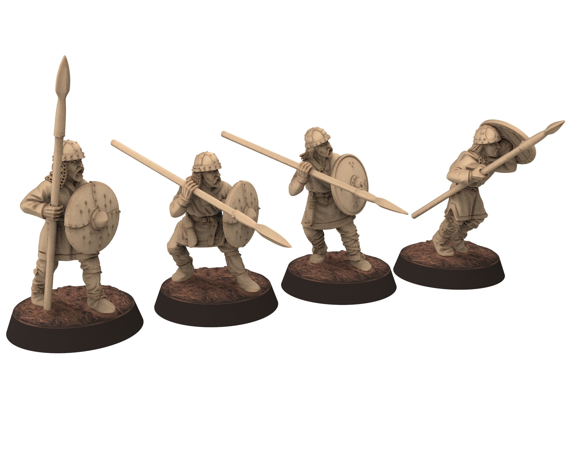 Dark Ages - Horn Blower Carolingian Infantry Footmen Warriors Frank Empire, Miniatures 28mm, Wargame Historical Saga... Medbury miniature