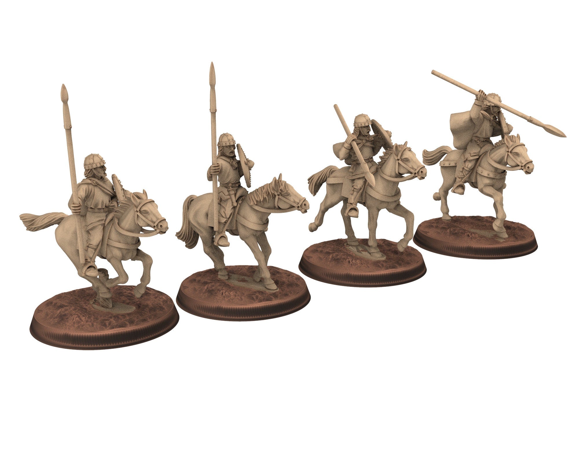 Dark Ages - Carolingian Cavalry with hand weapon Cavalrymen Warriors Frank, Miniatures 28mm, Wargame Historical Saga... Medbury miniature