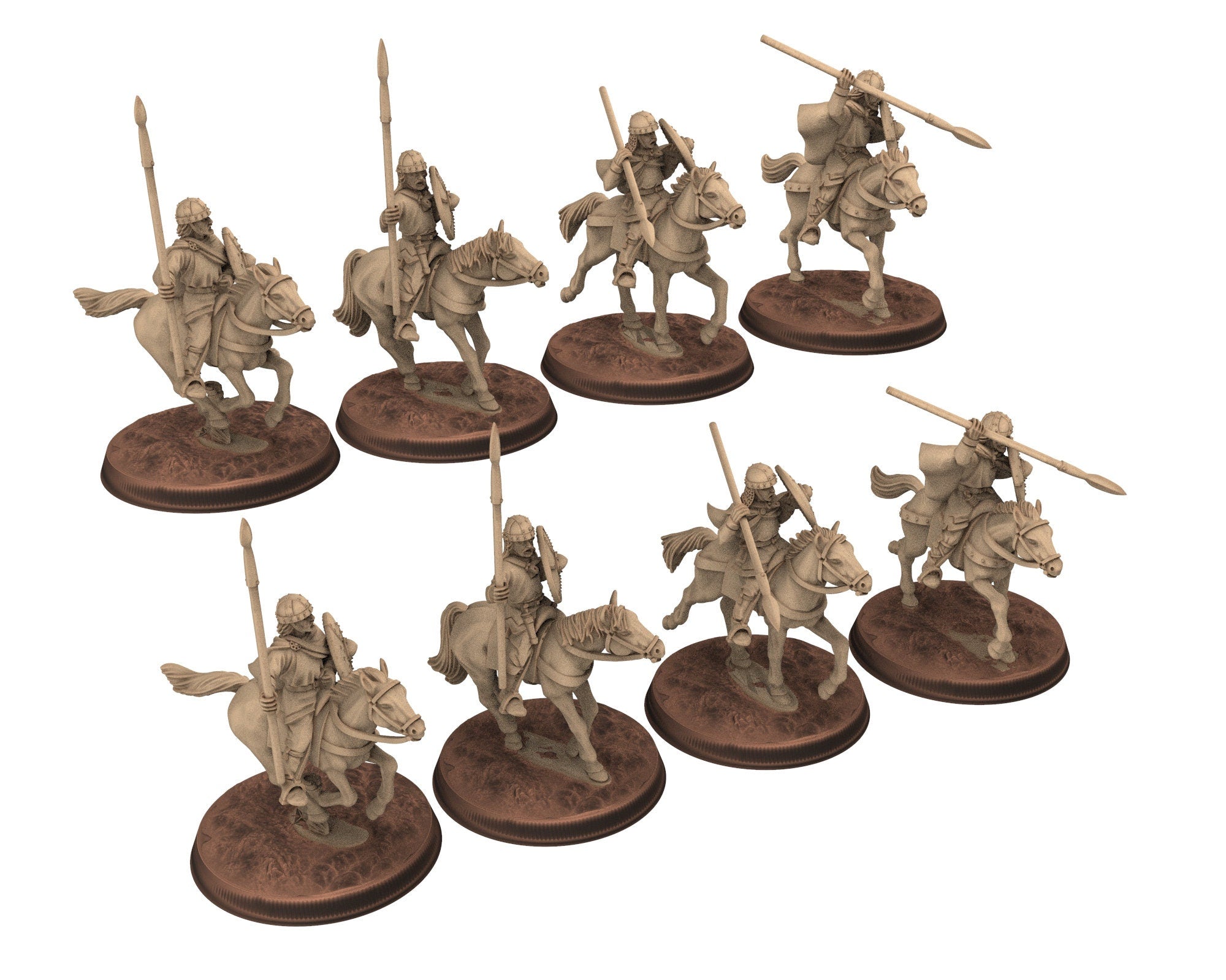 Dark Ages - Carolingian Cavalry with hand weapon Cavalrymen Warriors Frank, Miniatures 28mm, Wargame Historical Saga... Medbury miniature