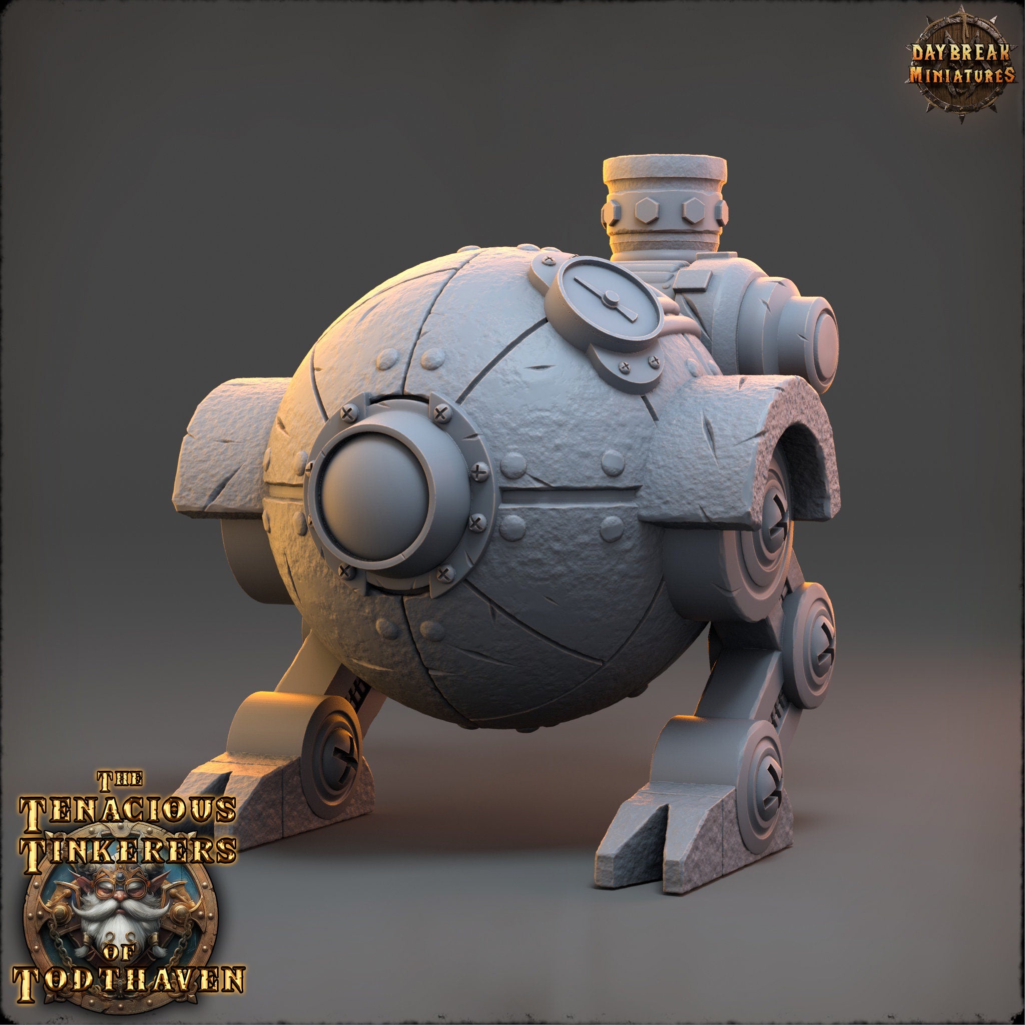The Tenacious Tinkerers of Todthaven - Dwarves - Terrain Steam Walker, daybreak miniatures, Pathfinder, Dungeons & Dragons