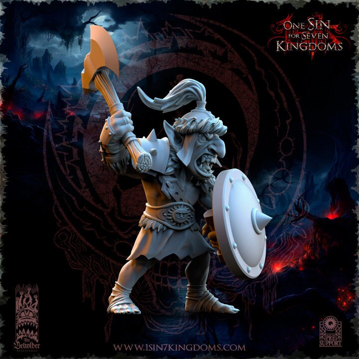 Orc & Goblin - Goblins Desert Swordmen - The Black horde, utilisables pour Oldhammer, king of wars, 9th age