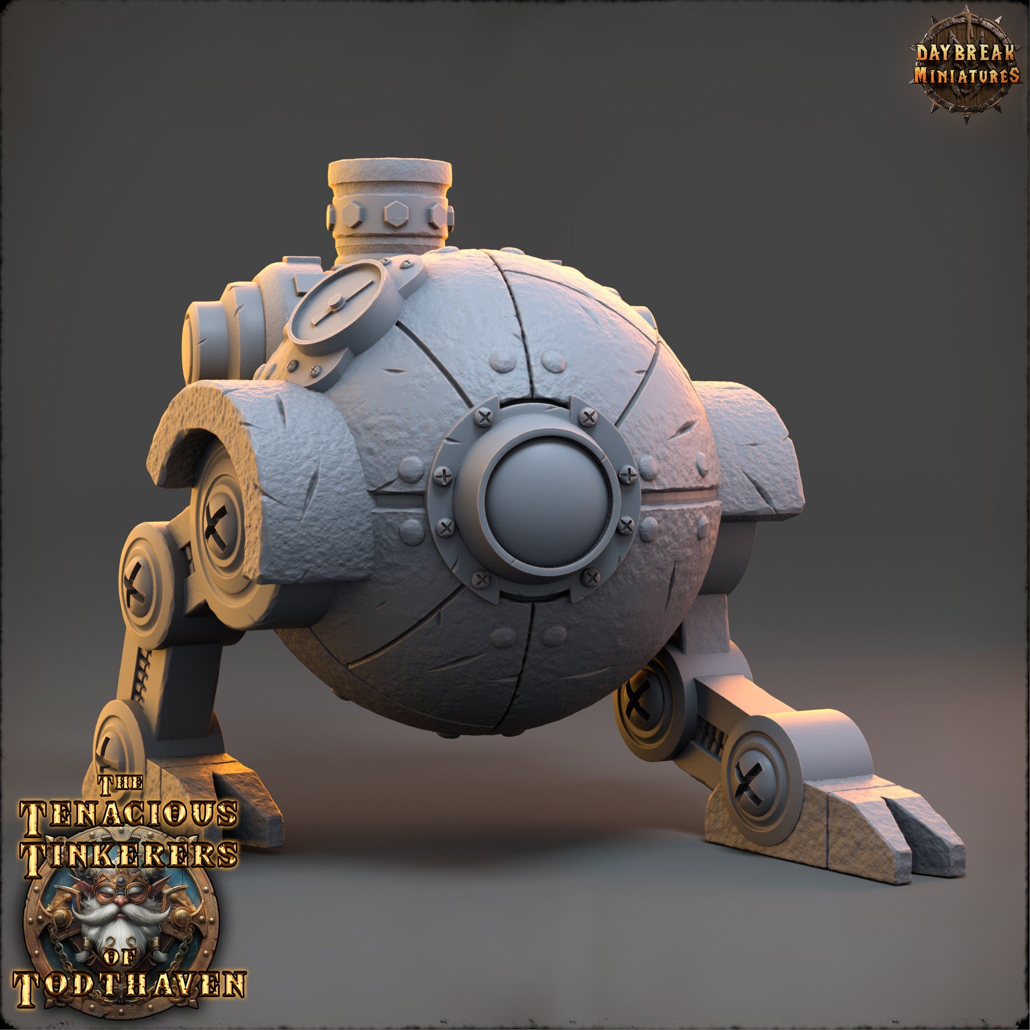 The Tenacious Tinkerers of Todthaven - Dwarves - Terrain Steam Walker, daybreak miniatures, Pathfinder, Dungeons & Dragons