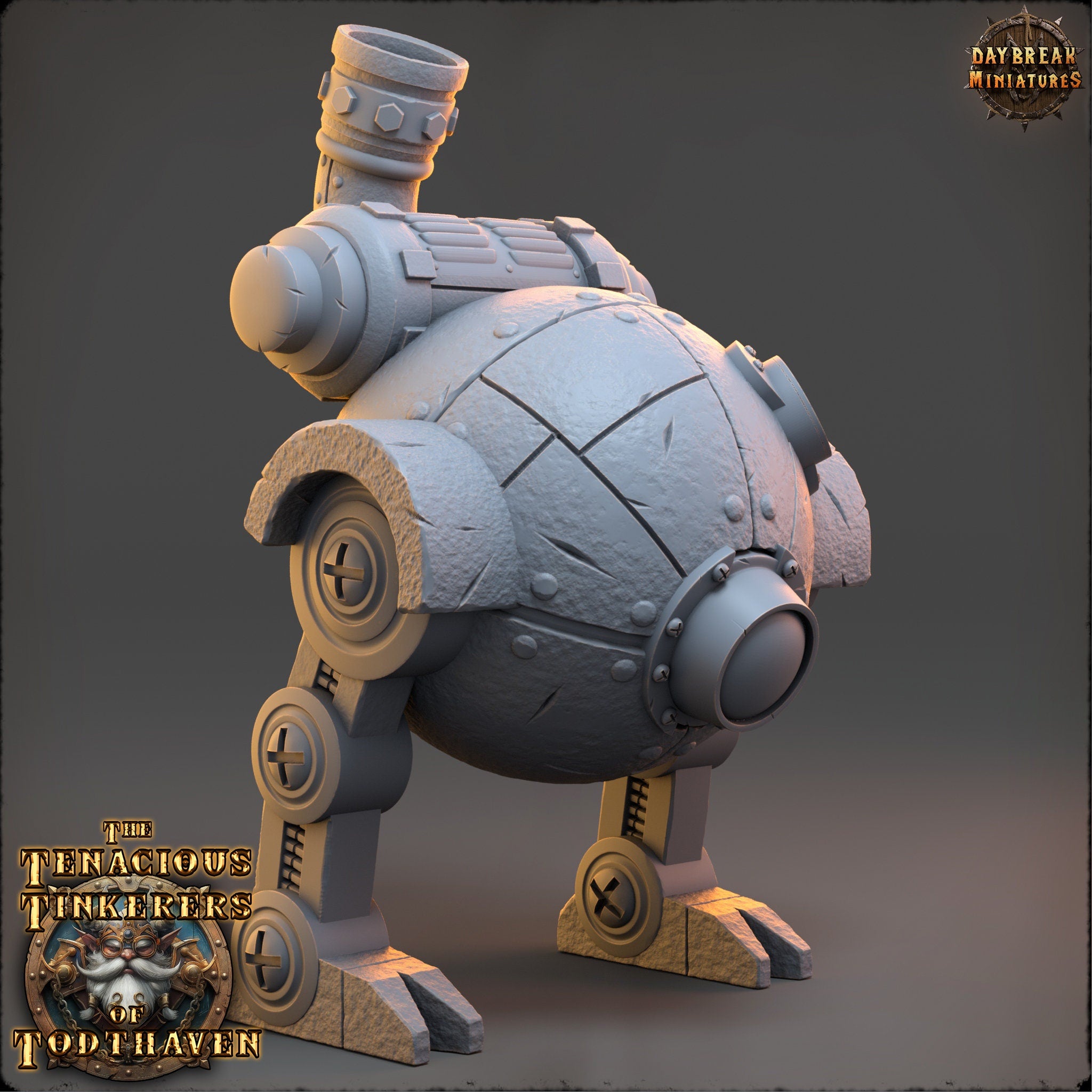 The Tenacious Tinkerers of Todthaven - Dwarves - Terrain Steam Walker, daybreak miniatures, Pathfinder, Dungeons & Dragons