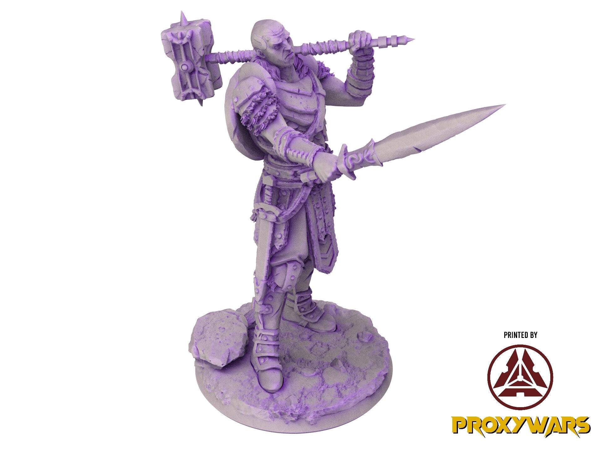 The scourges of war - Bust - Dragonborn Knight, glory and honor, Ennemy, Flesh of Gods, for Wargames, Dungeons & Dragons TTRPG
