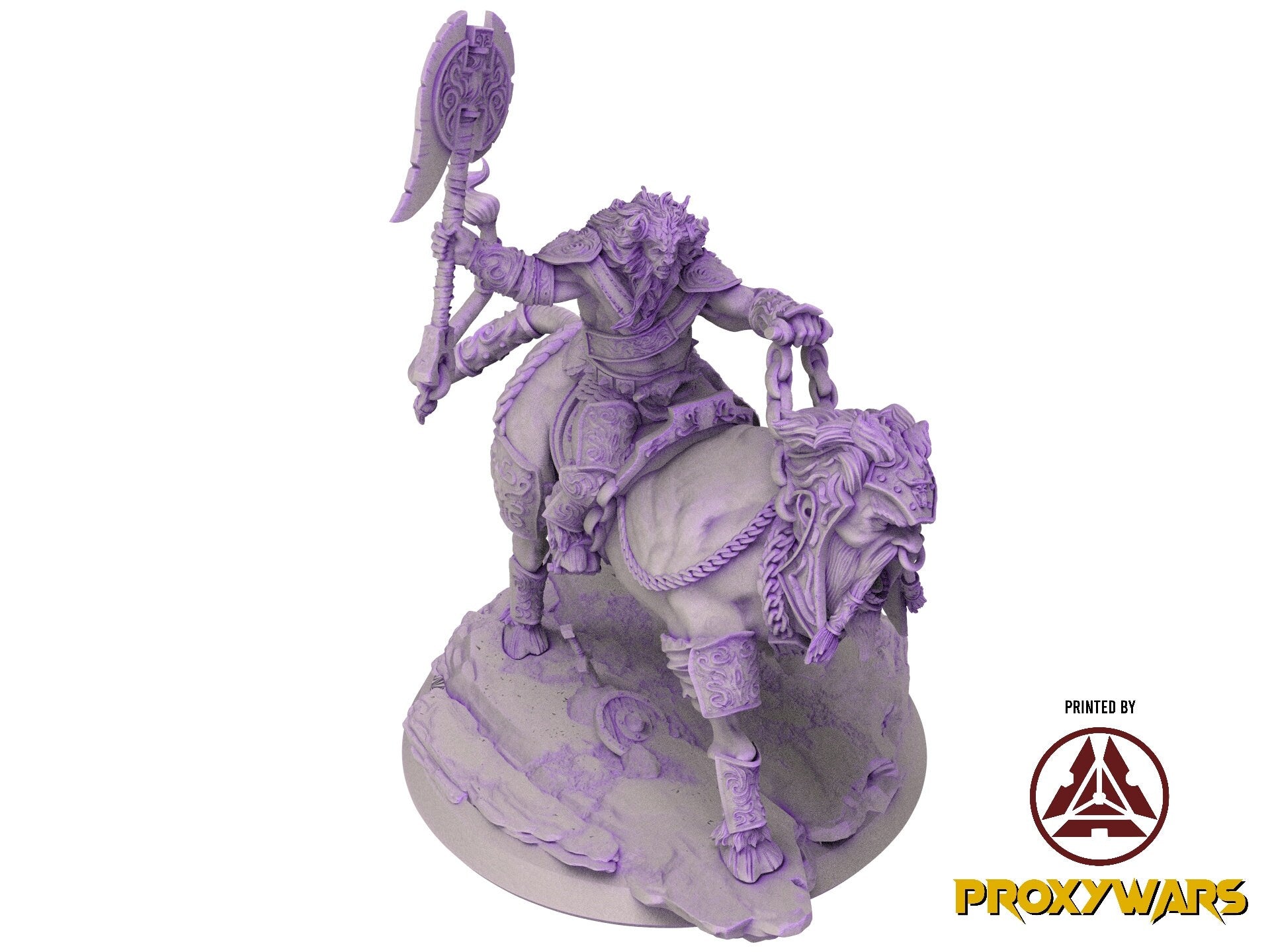 The scourges of war - Monster - Armored Minotaur , glory and honor, Ennemy, Flesh of Gods, for Wargames, Dungeons & Dragons TTRPG
