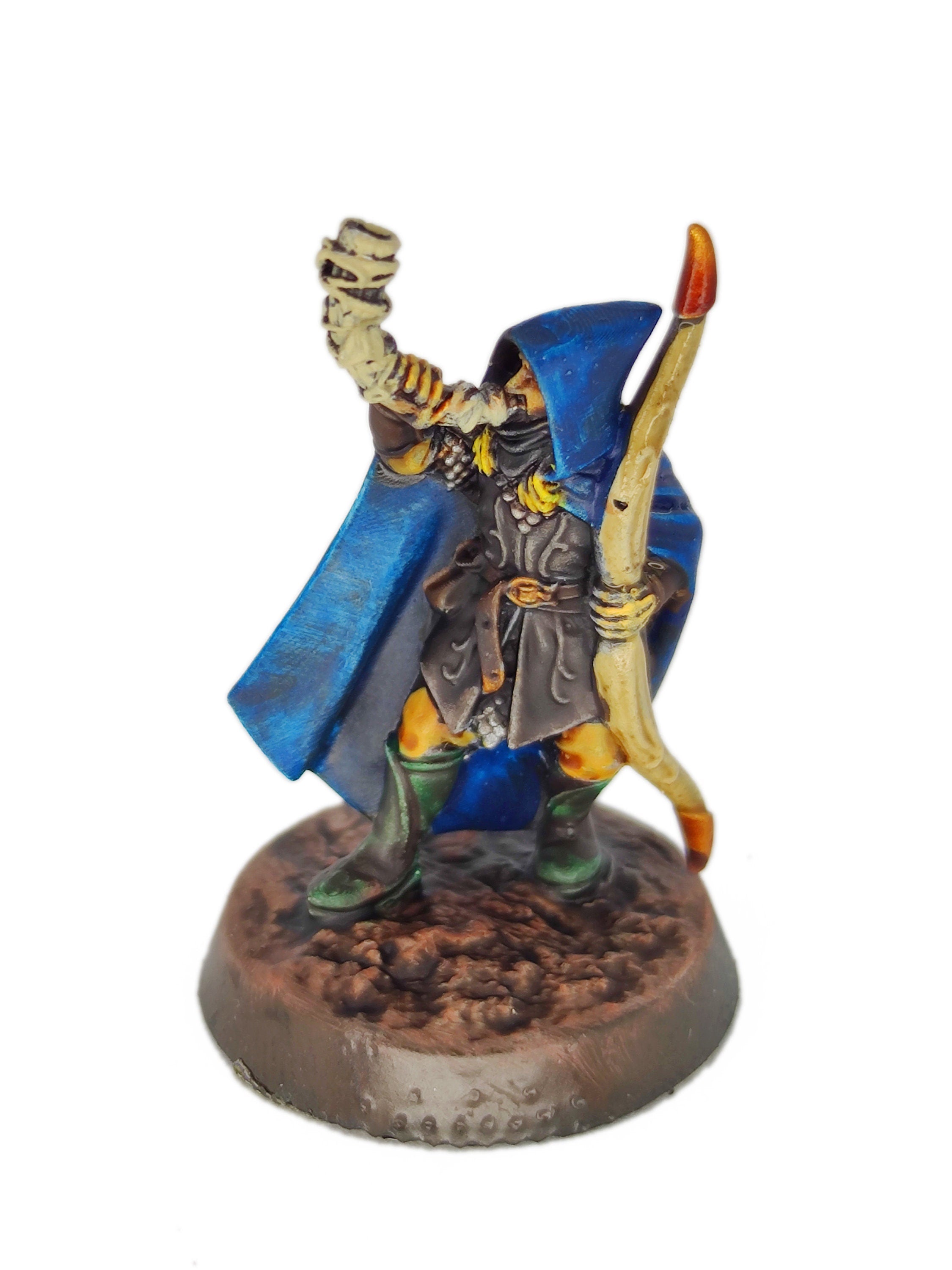 Darkwood - Rangers Wood elves Warriors Horn Blower with Bows, Middle rings miniatures for wargame D&D, LOTR, Medbury miniatures