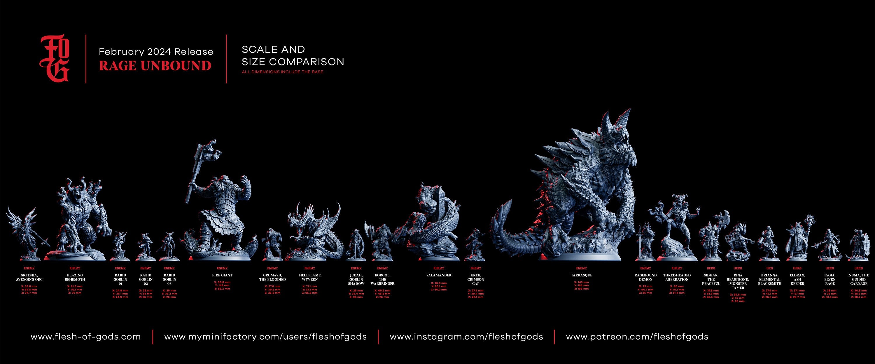 Rage Unbound - Enemy - Ragebound Demon 25mm, The Nightfall Cult, Ennemy, Flesh of Gods, for Wargames, Dungeons & Dragons TTRPG