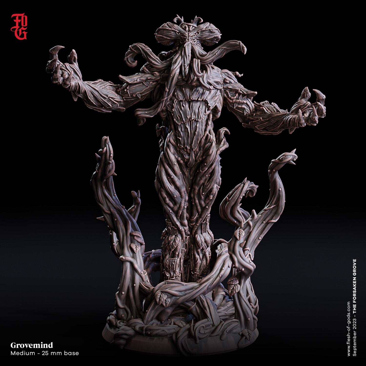 A Stormforged Heaven - Enemy - Grovemind (25 mm), quest for glory, Flesh of Gods, for Wargames, Dungeons & Dragons TTRPG