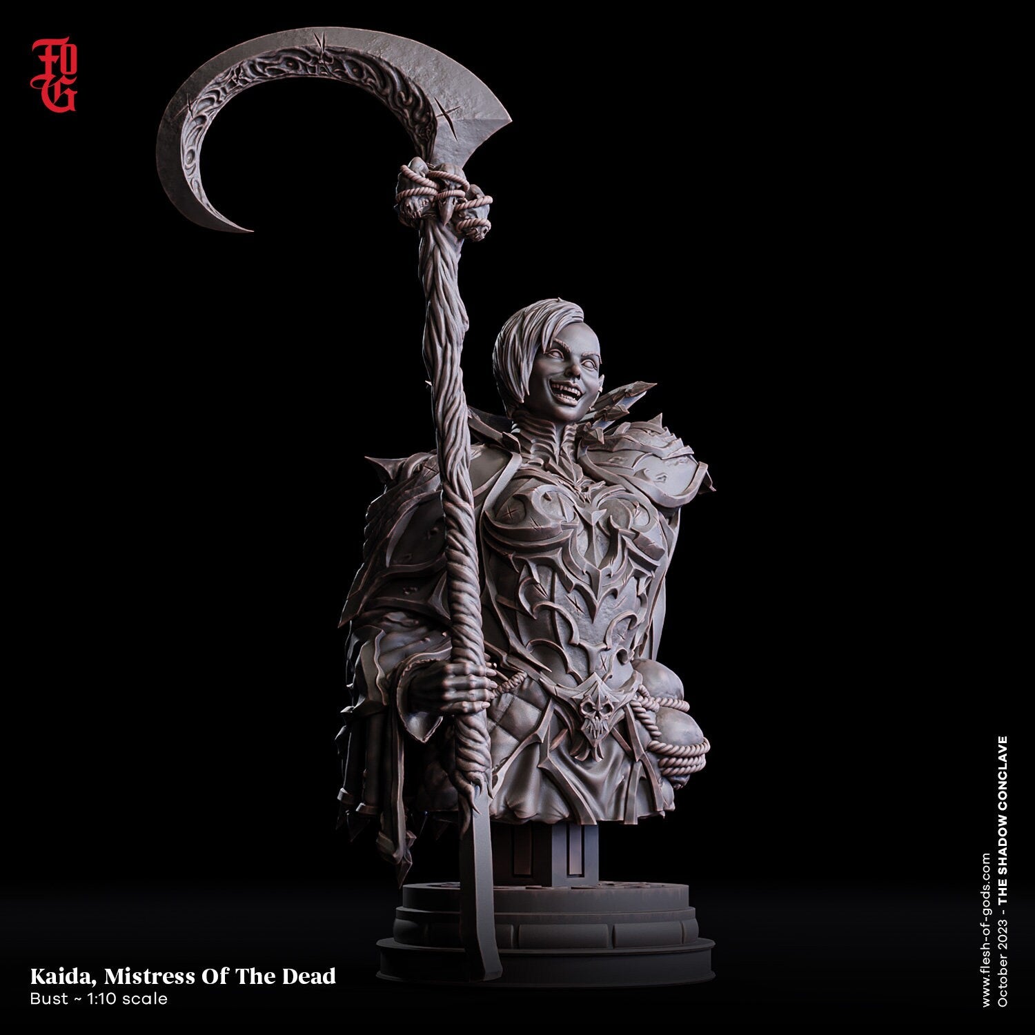 The Shadow Conclave - Bust - Kaida, Mistress Of The Dead, quest for glory, Flesh of Gods, for Wargames, Dungeons & Dragons TTRPG