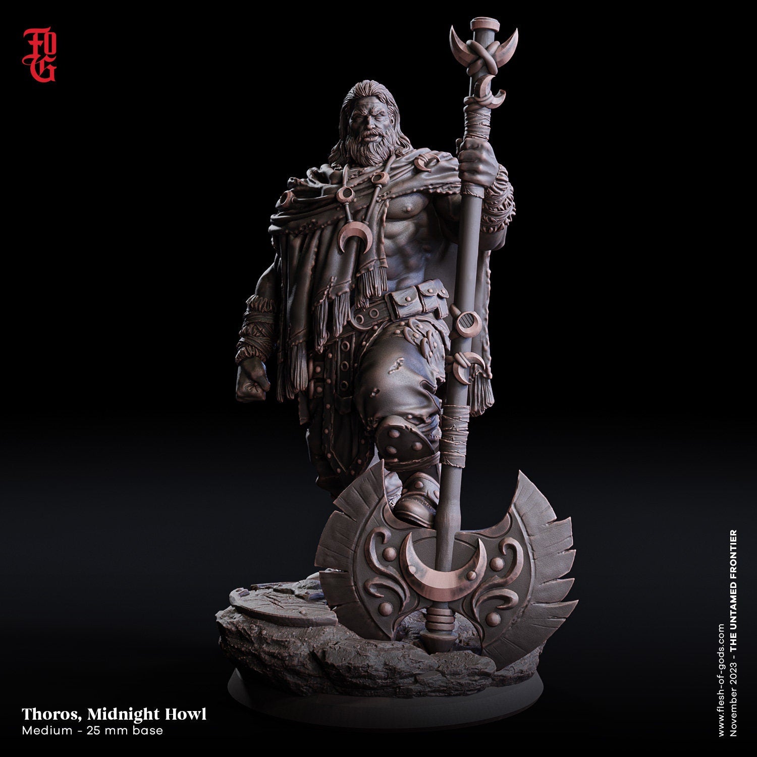The Untamed Frontier - Enemy - Thoros, The Midnight Howl (Medium - 25 mm), Flesh of Gods, for Wargames, Dungeons & Dragons TTRPG