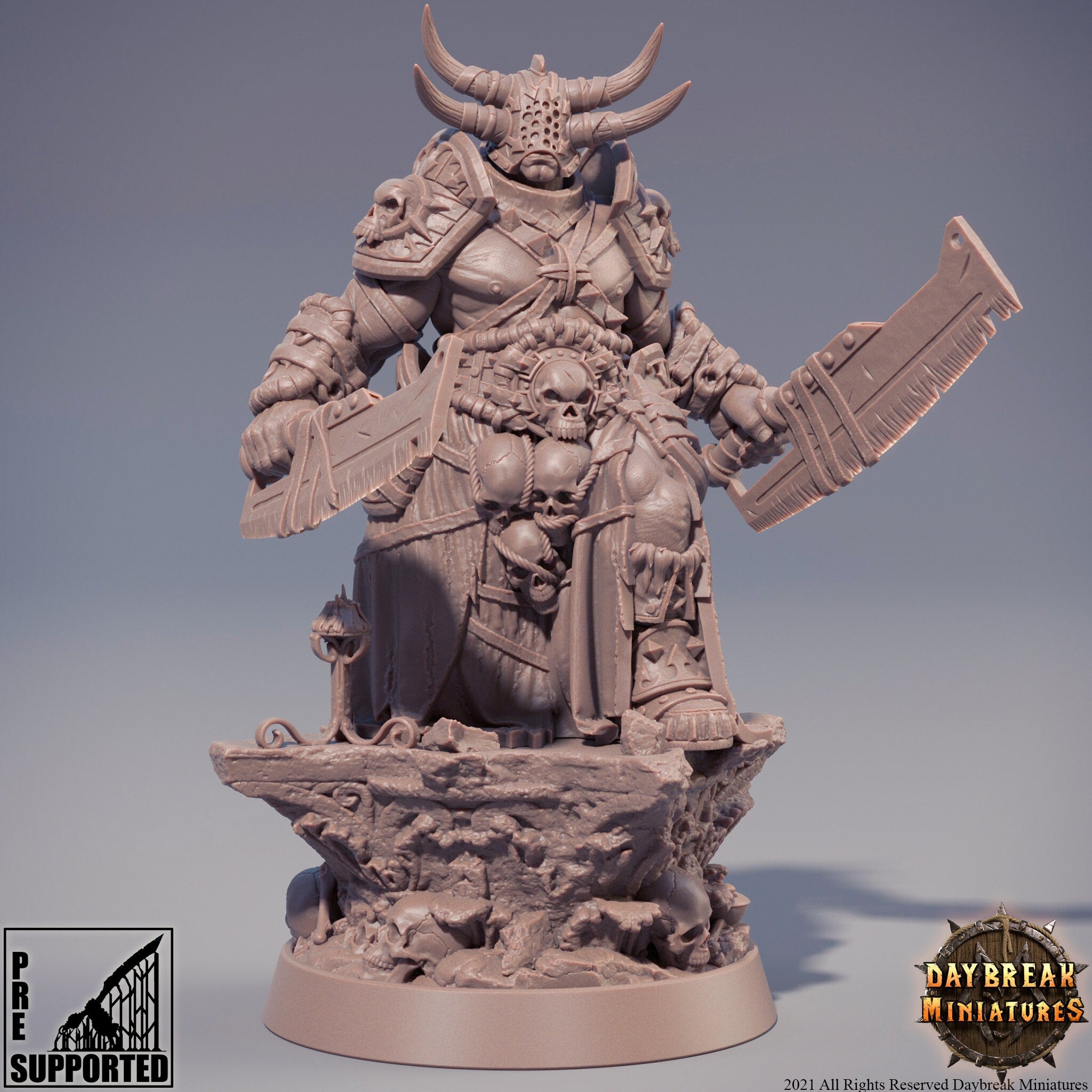 The Chaos Barbarians of Q - Quarxerg the Intersplitter, quest for glory, DayBreak Miniatures, for Wargames, Dungeons & Dragons TTRPG