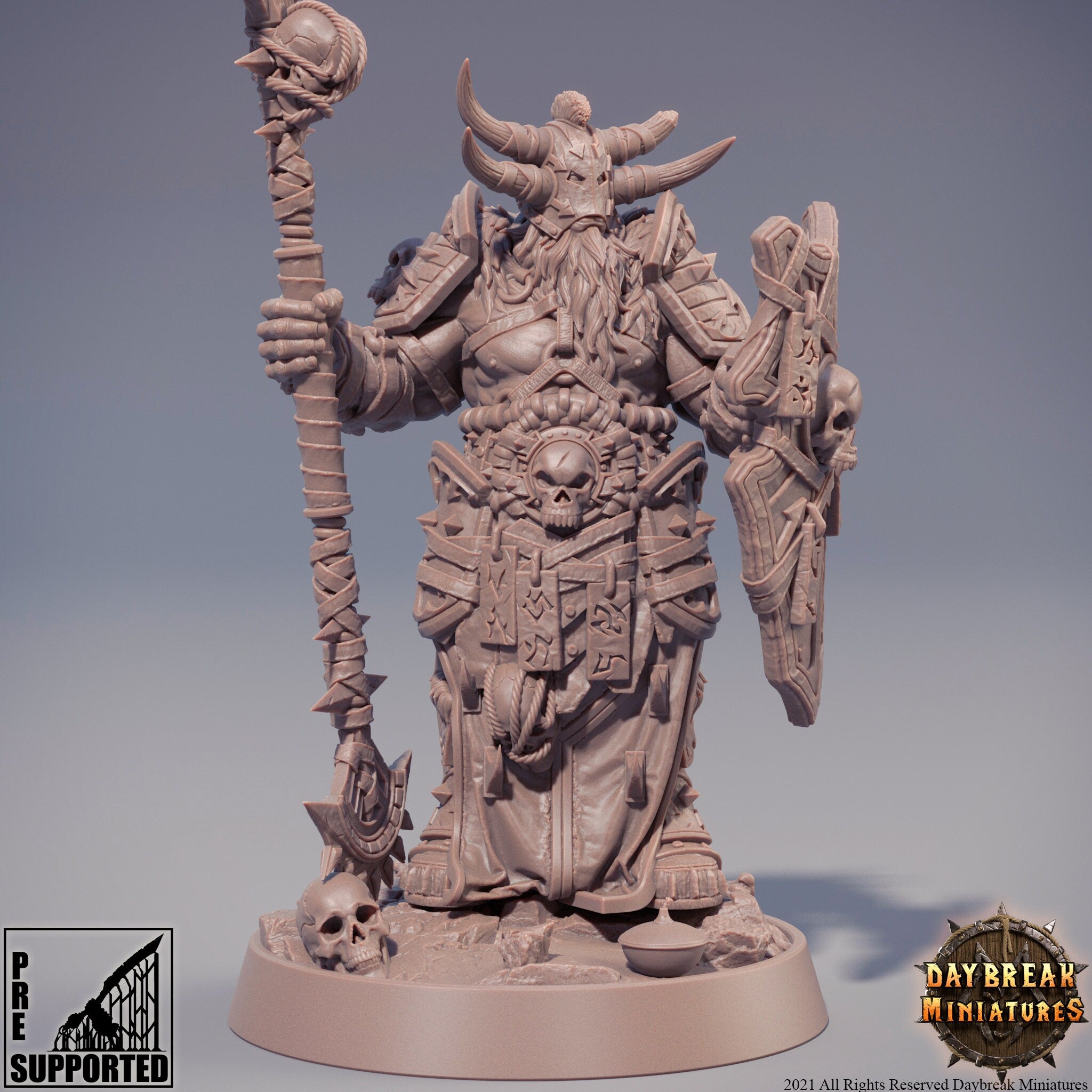 The Chaos Barbarians of Q - Bozonar The Subcertain, quest for glory, DayBreak Miniatures, for Wargames, Dungeons & Dragons TTRPG
