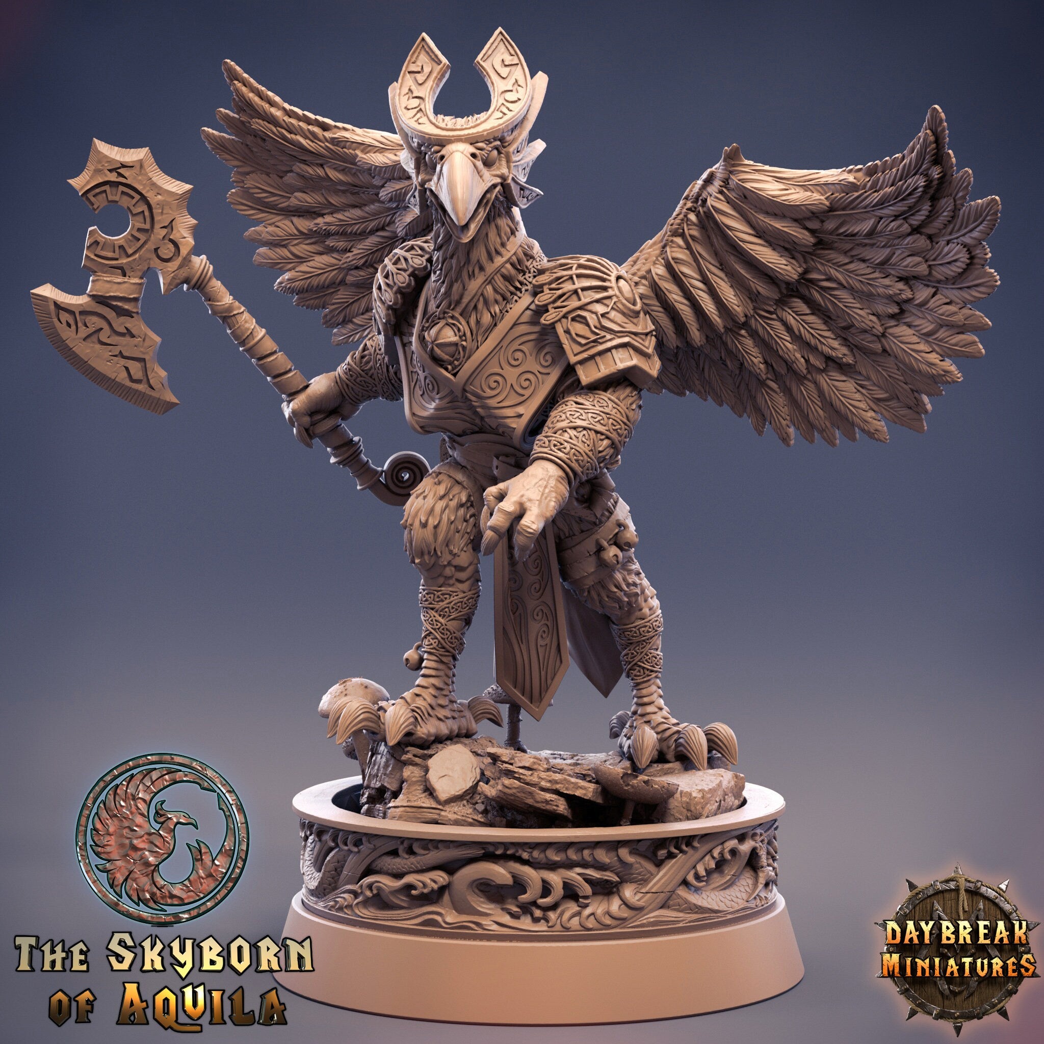The Skyborn of Aquila - Airo Skycrusher, quest for glory, DayBreak Miniatures, for Wargames, Dungeons & Dragons TTRPG