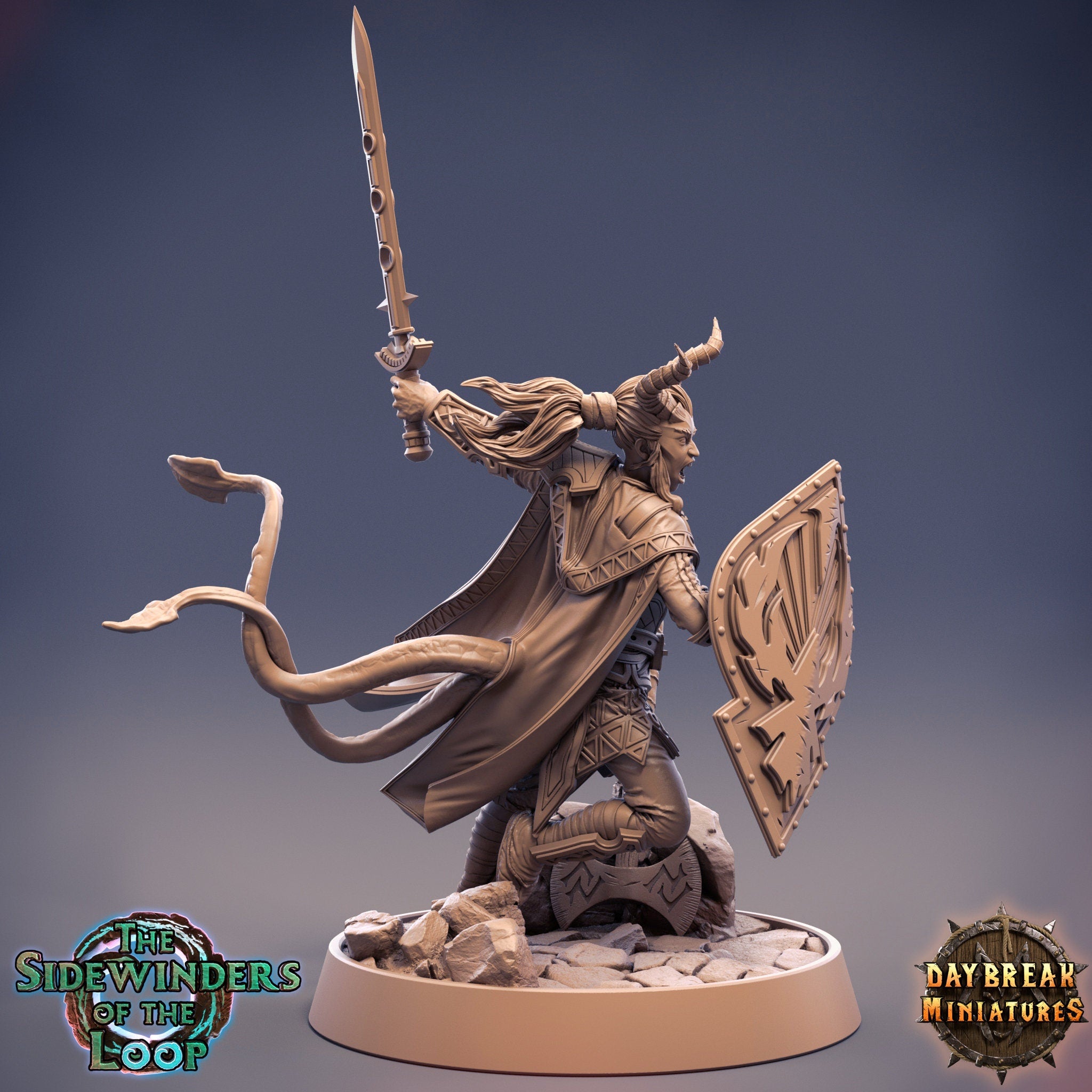 Tieflings The Sidewinders of the Loop - Gretchen Bylander, quest for glory, DayBreak Miniatures, for Wargames, Dungeons & Dragons TTRPG