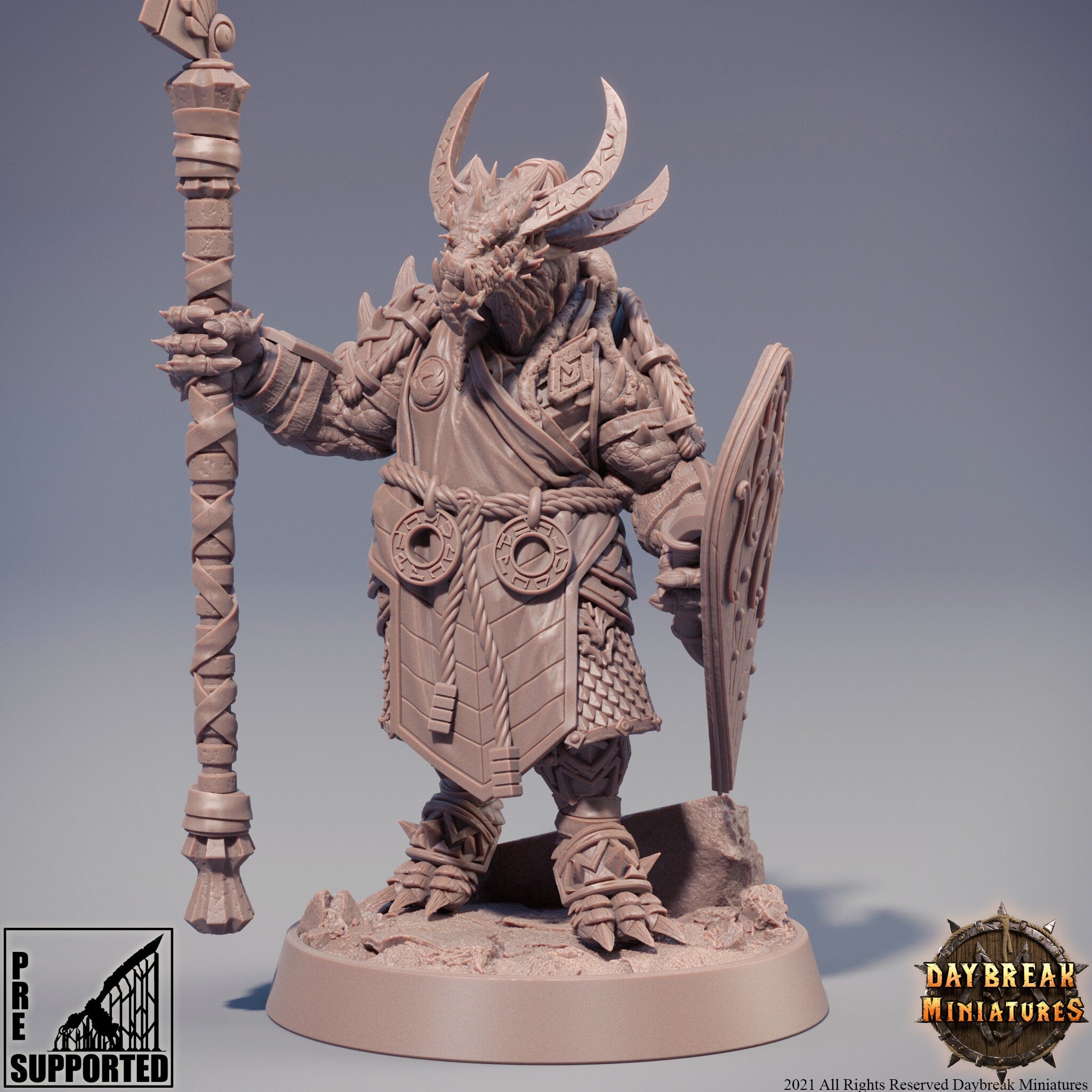 Dragonborn The Stoneborn of the Fire - Kiarnak Stonecold, quest for glory, DayBreak Miniatures, for Wargames, Dungeons & Dragons TTRPG