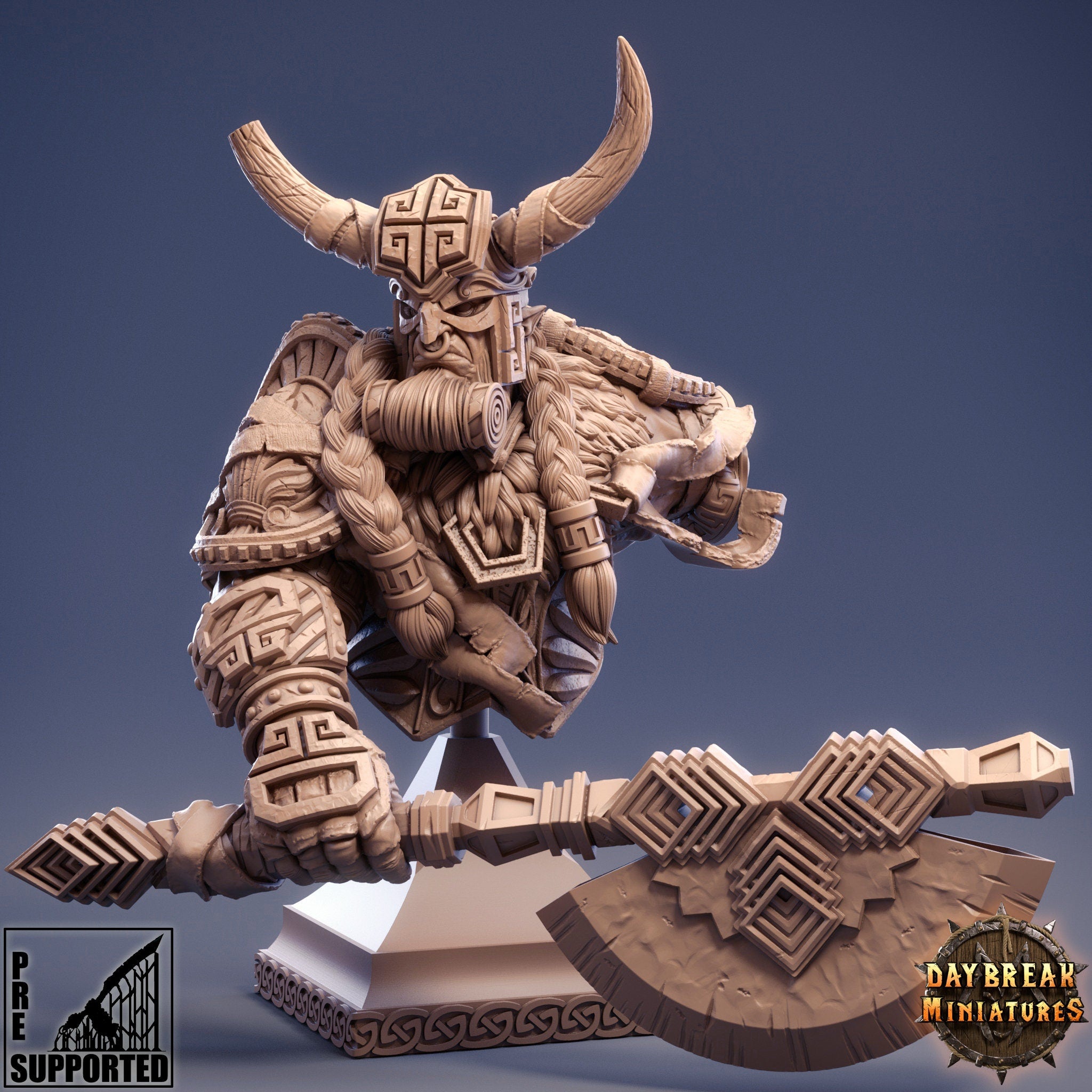 Zsagatai the Blue Blizzard - BUST, quest for glory, DayBreak Miniatures, for Wargames, Dungeons & Dragons TTRPG