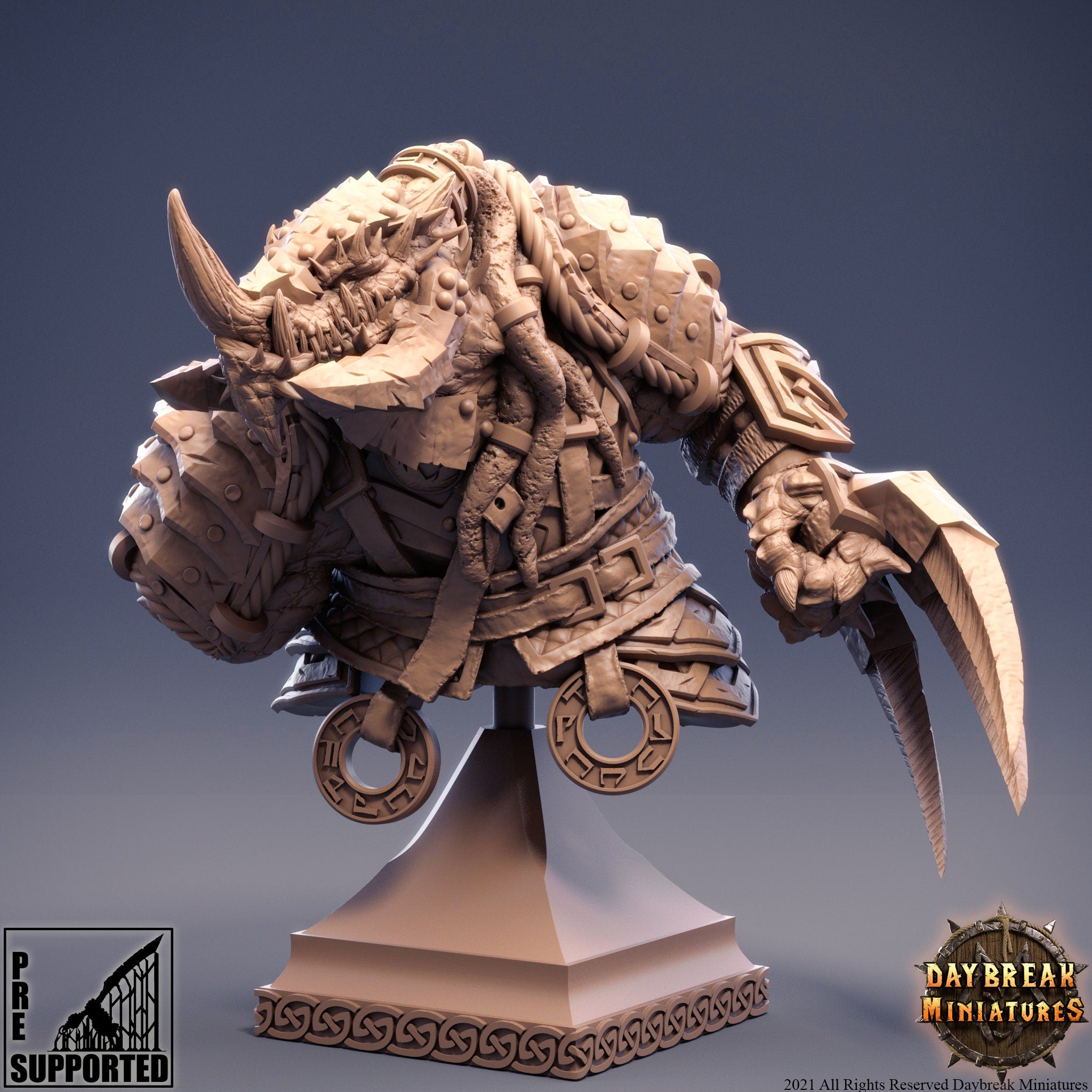 Kingan Krust - BUST, quest for glory, DayBreak Miniatures, for Wargames, Dungeons & Dragons TTRPG