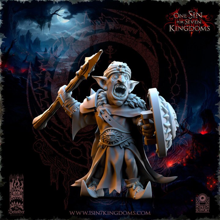 Orc & Goblin - Goblins Desert with Lance - The Black horde, utilisables pour Oldhammer, king of wars, 9th age