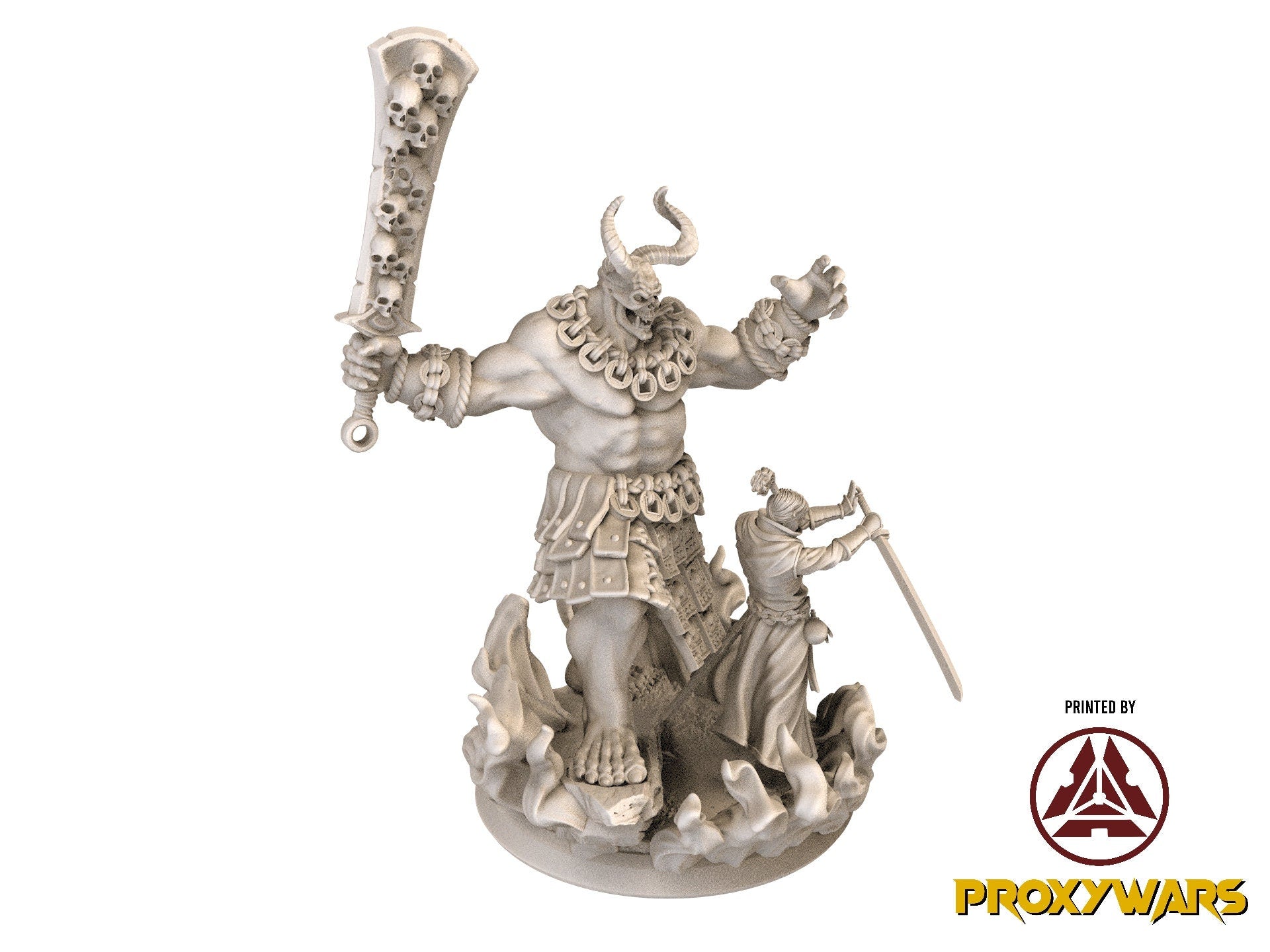 Fists Of Fury - Enemy - Kurojin's Flaming Oni (Large - 50 mm), Flesh of Gods, for Wargames, Dungeons & Dragons TTRPG