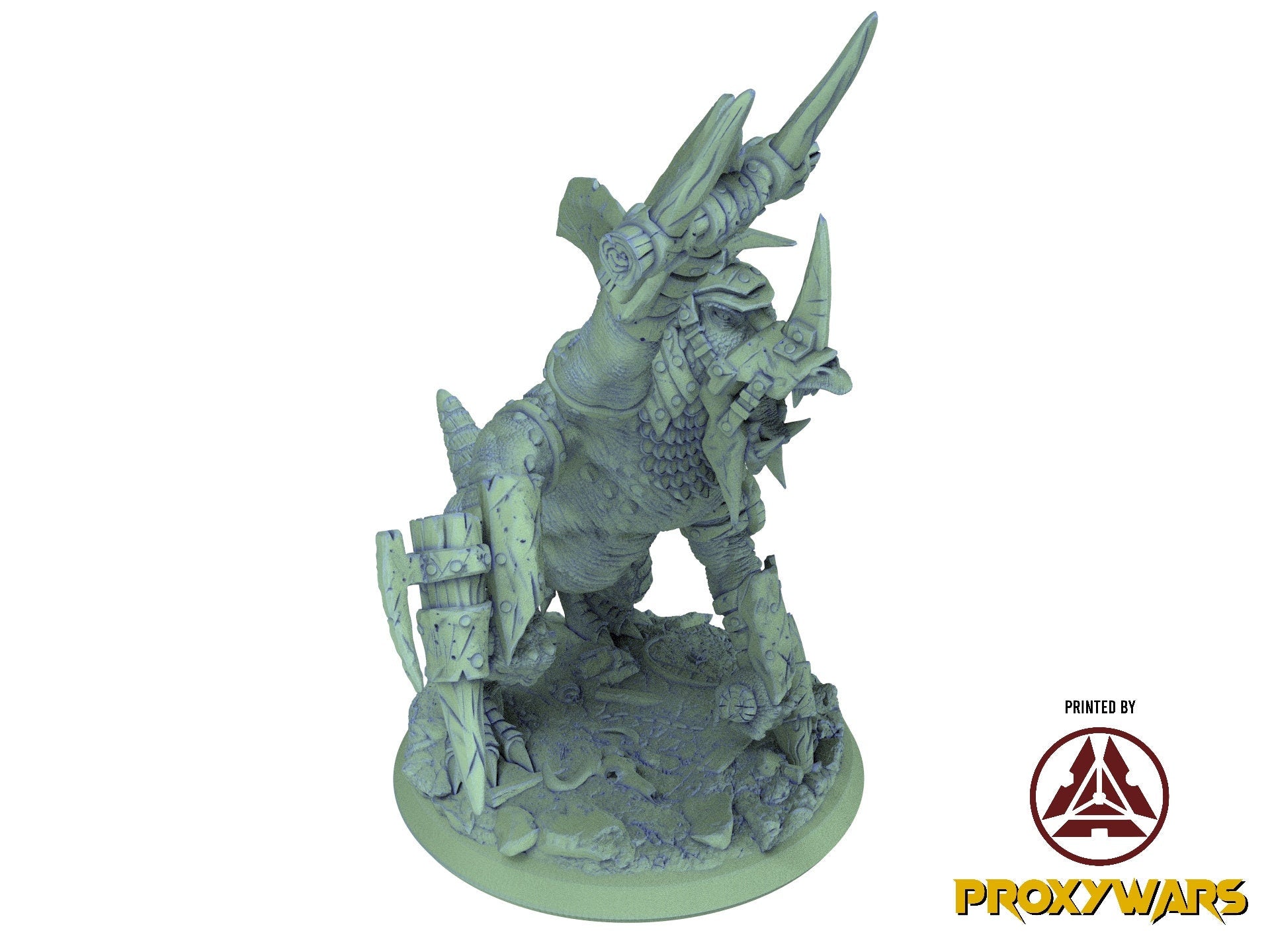 The tribal Gathering - Enemy - Rhino Mounted Goblin, fierce and proud warriors,Ennemy, Flesh of Gods, for Wargames, Dungeons & Dragons TTRPG