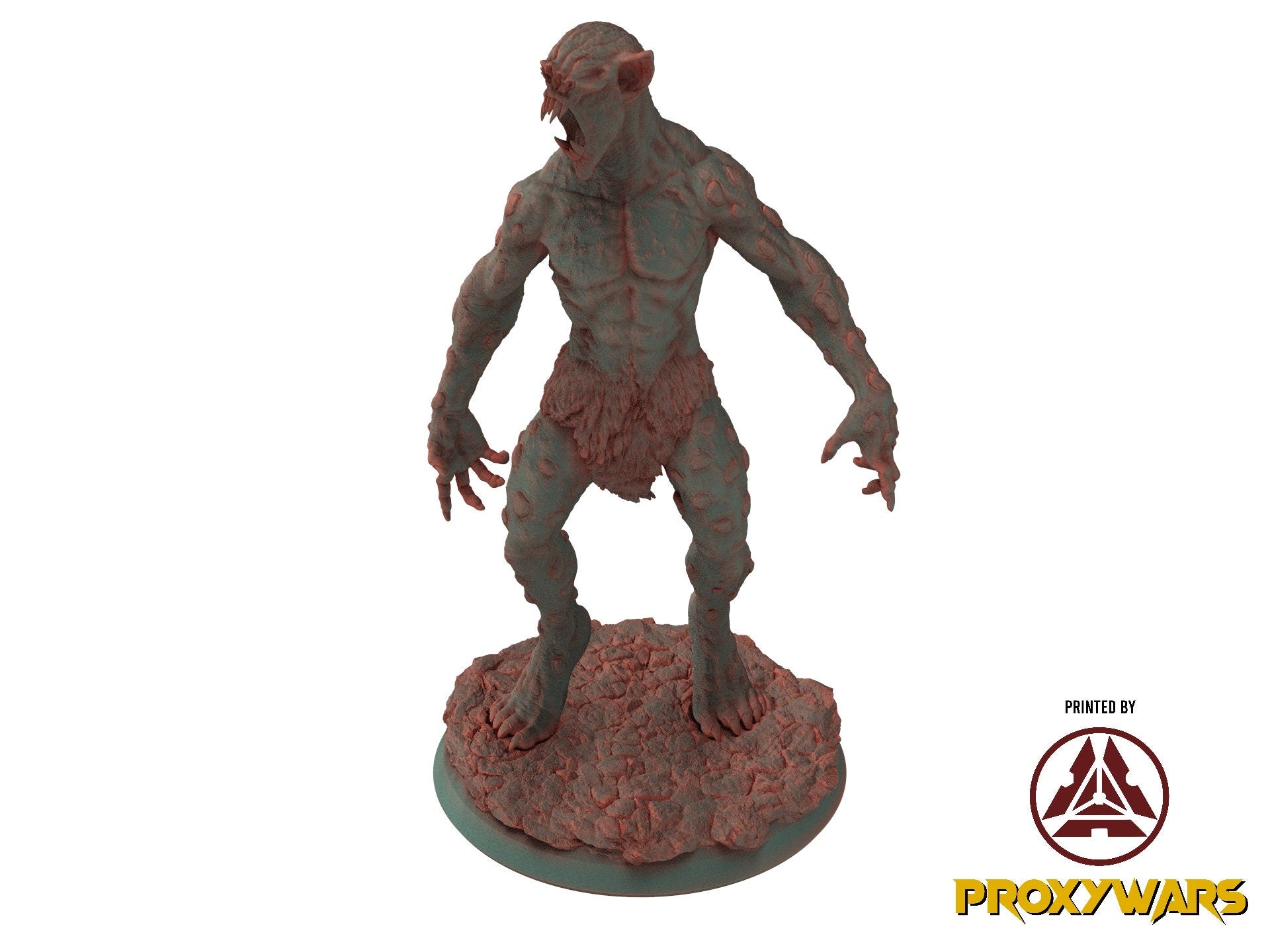The Court Blood - Enemy - Troll Miner (75 mm), chaos and carnage, Ennemy, Flesh of Gods, for Wargames, Dungeons & Dragons TTRPG