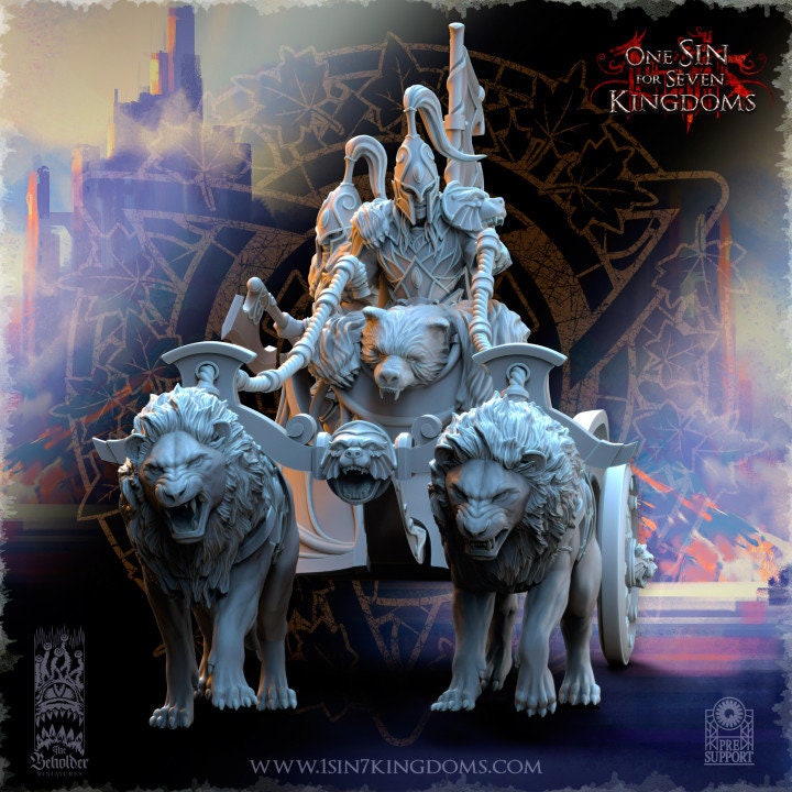 Hight Elves - Silvermoor - Bear Guardians Chariot, Fantasy elves, usable for 9th Age, Fantasy Battle, Oldhammer, King of war