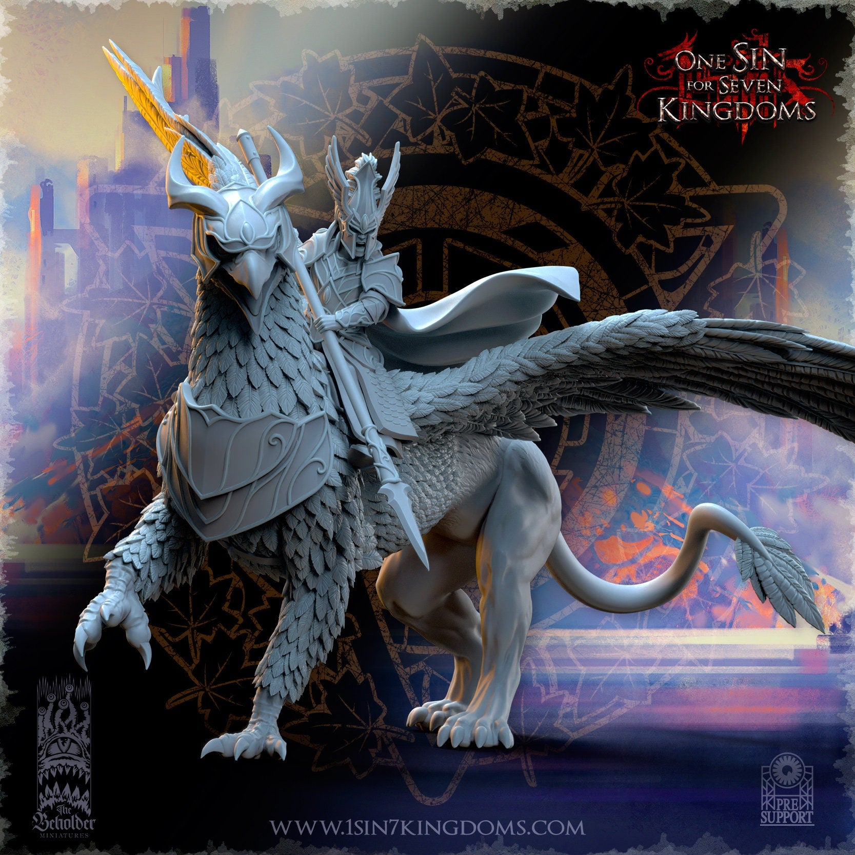Hight Elves - Silvermoor - ASHUR Hero on Gryphon, Fantasy elves, usable for 9th Age, Fantasy Battle, Oldhammer, King of war
