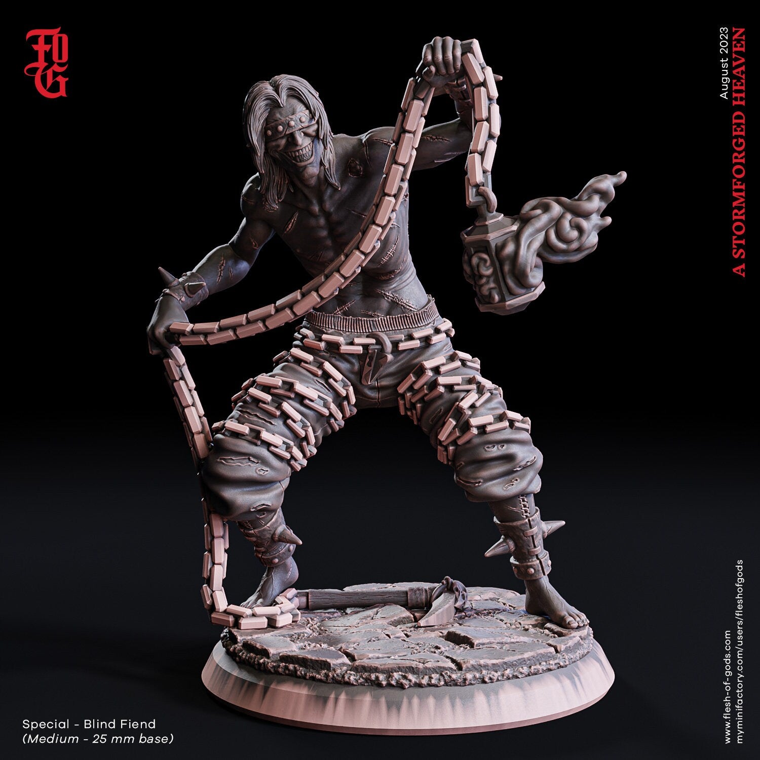 A Stormforged Heaven - NPC - Blind Fiend (25 mm), quest for glory, Flesh of Gods, for Wargames, Dungeons & Dragons TTRPG