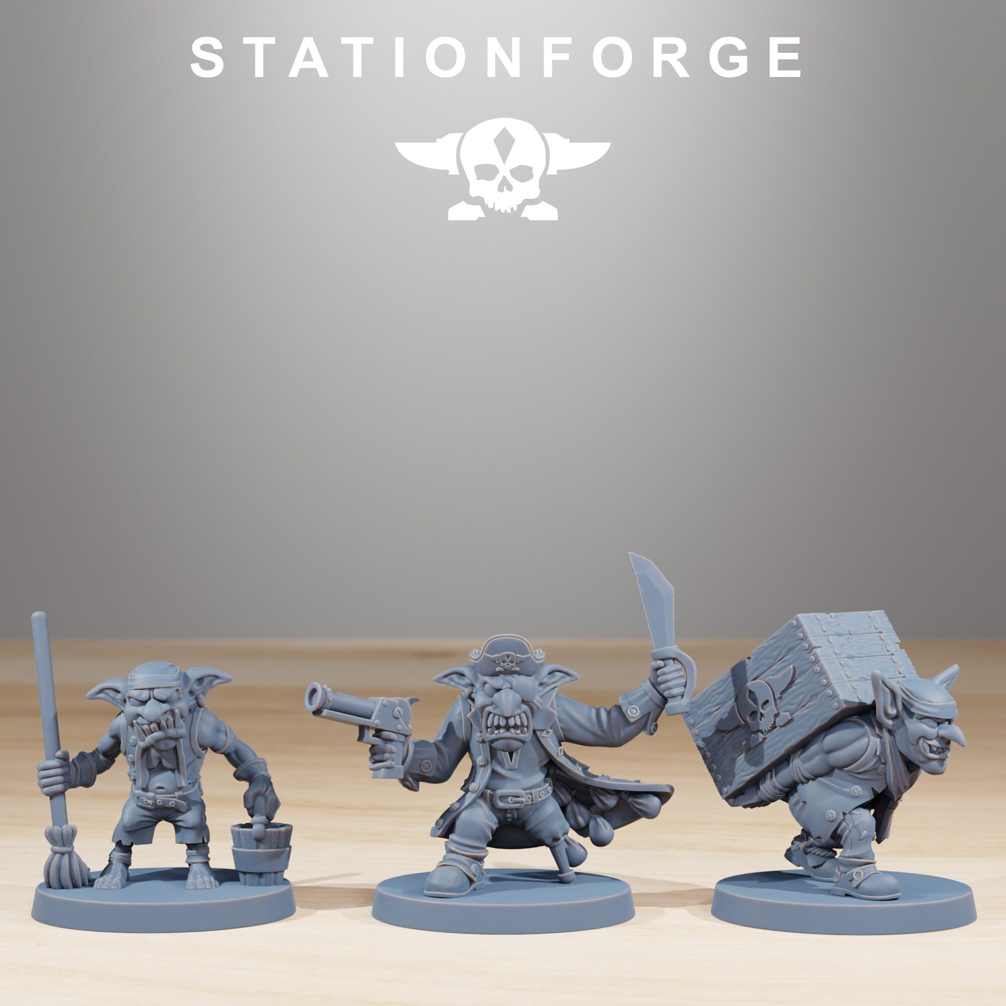 Green Skin - Gobs Infantry Pirates x19, post apocalyptic empire, usable for tabletop wargame.