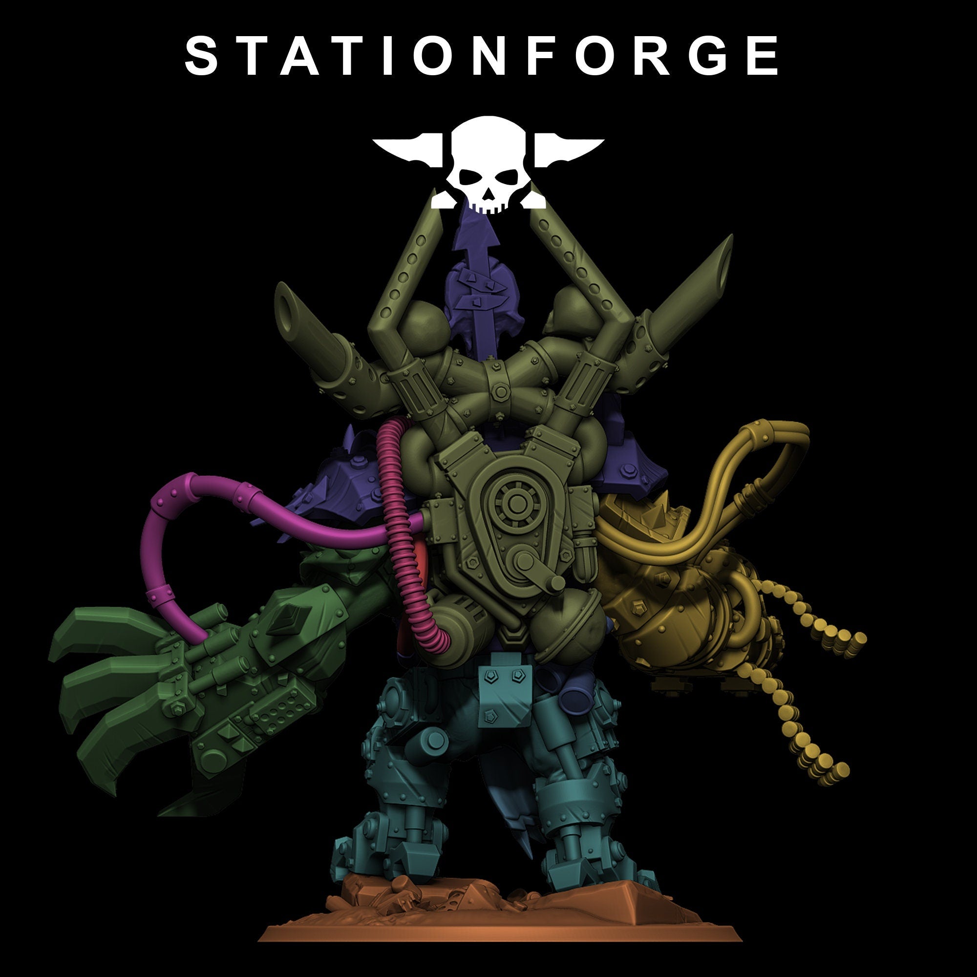 Green Skin - Orkaz Grand Nutta, mechanized infantry, post apocalyptic empire, usable for tabletop wargame.