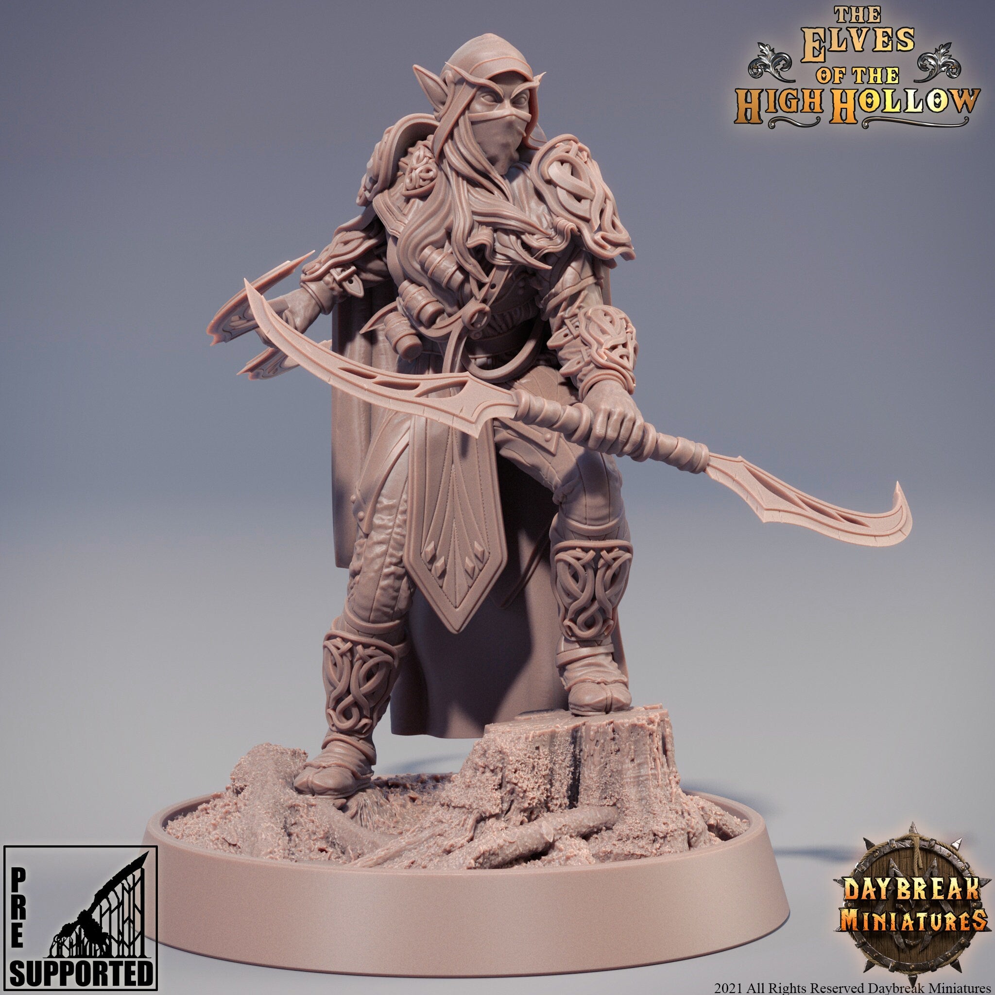 The Elves of the High Hollow - Merlo Kataa, quest for glory, DayBreak Miniatures, for Wargames, Dungeons & Dragons TTRPG