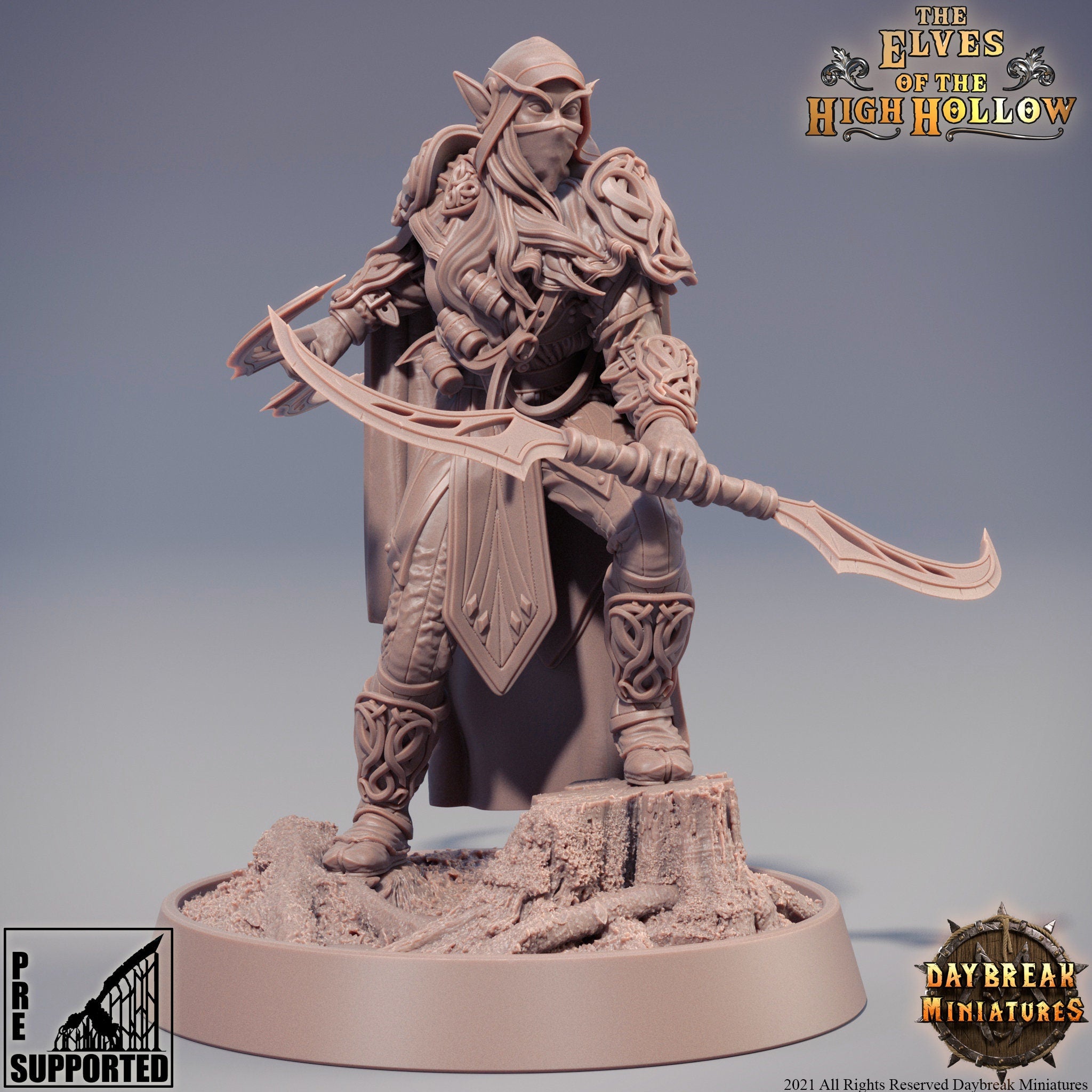 The Elves of the High Hollow - Marra, daughter of Faeren, quest for glory, DayBreak Miniatures, for Wargames, Dungeons & Dragons TTRPG