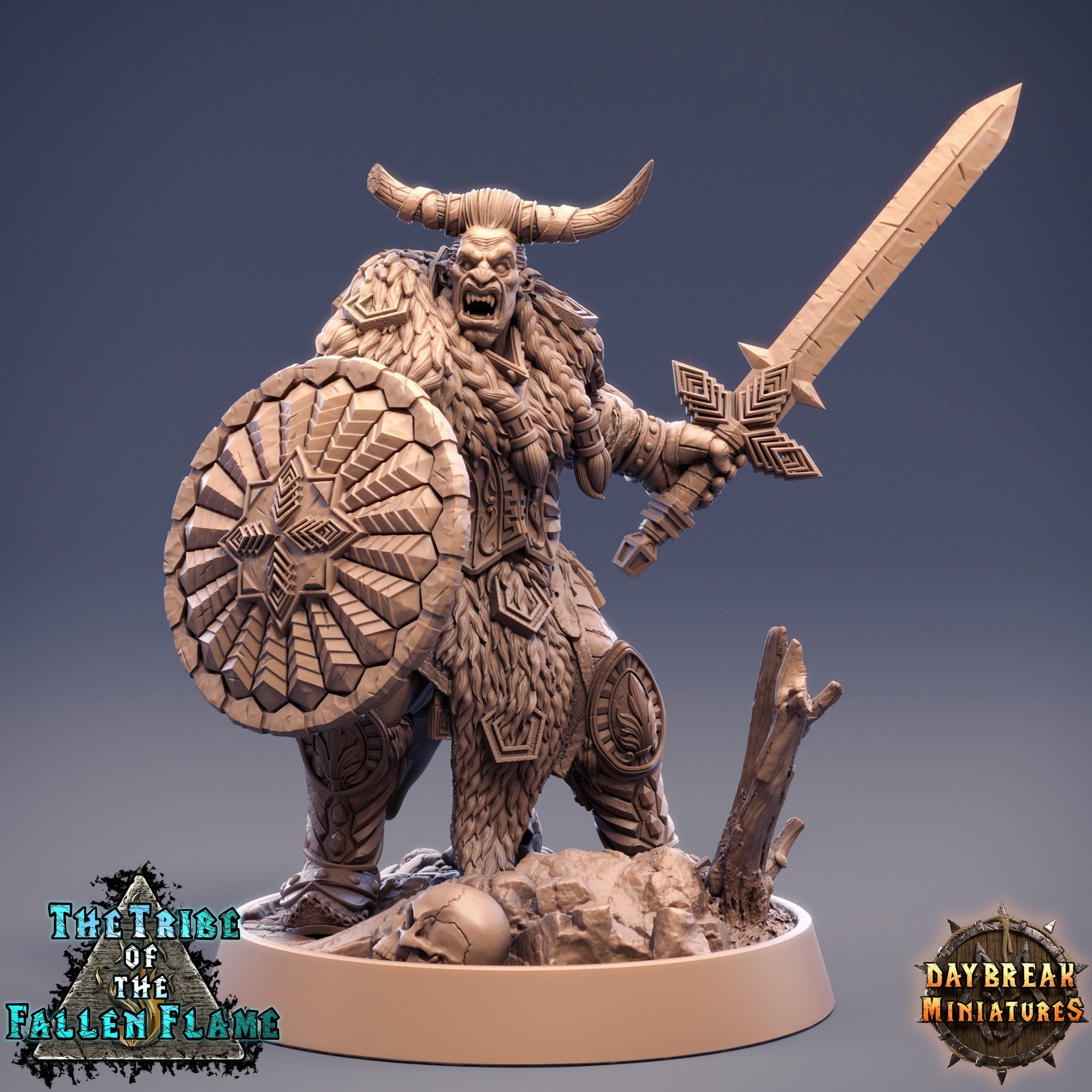 The Tribe Of The Fallen Flame - Irgut the Crusher Tuskerbeast, quest for glory, DayBreak Miniatures, for Wargames, Dungeons & Dragons TTRPG