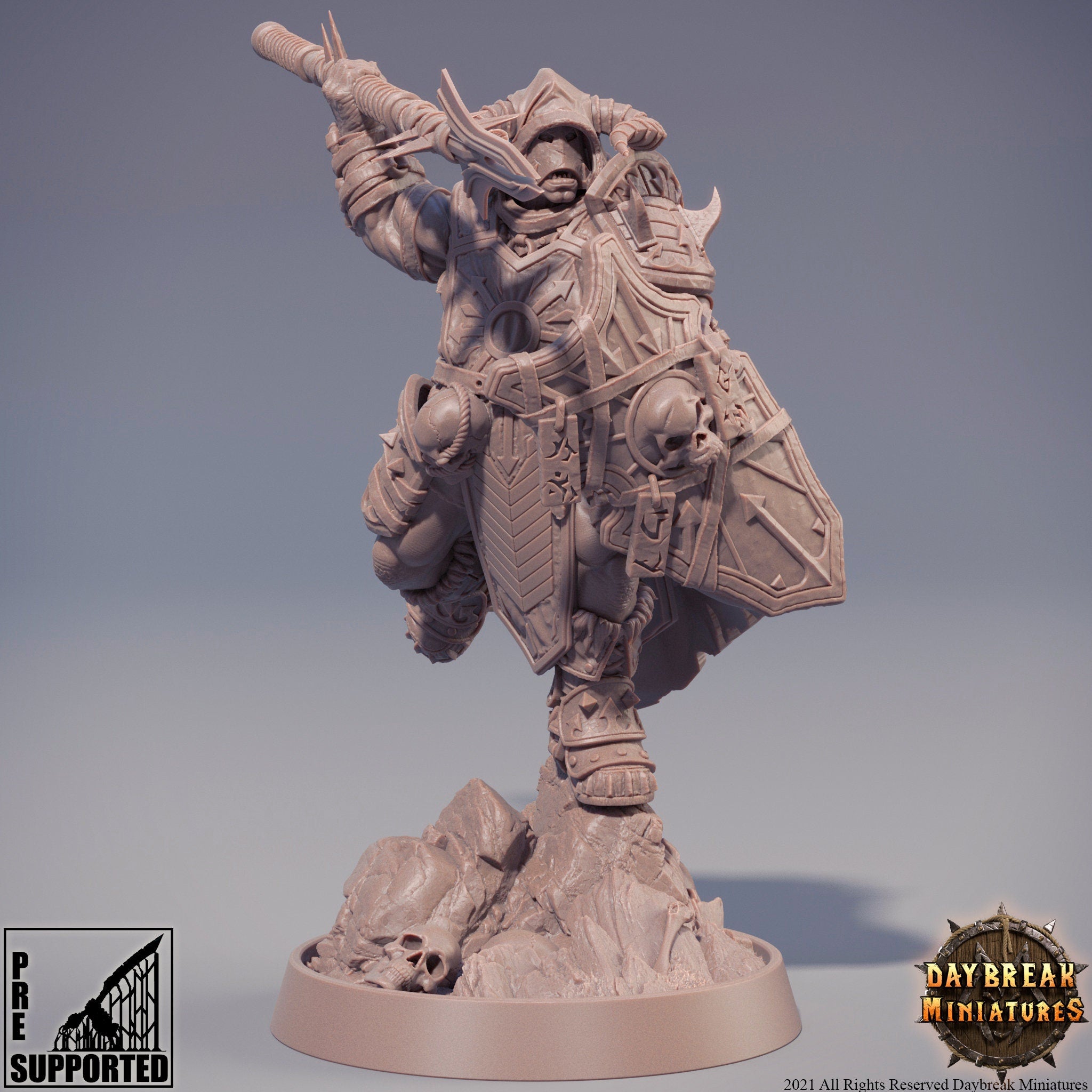 The Chaos Barbarians of Q - Preontz the Foreshadower, quest for glory, DayBreak Miniatures, for Wargames, Dungeons & Dragons TTRPG