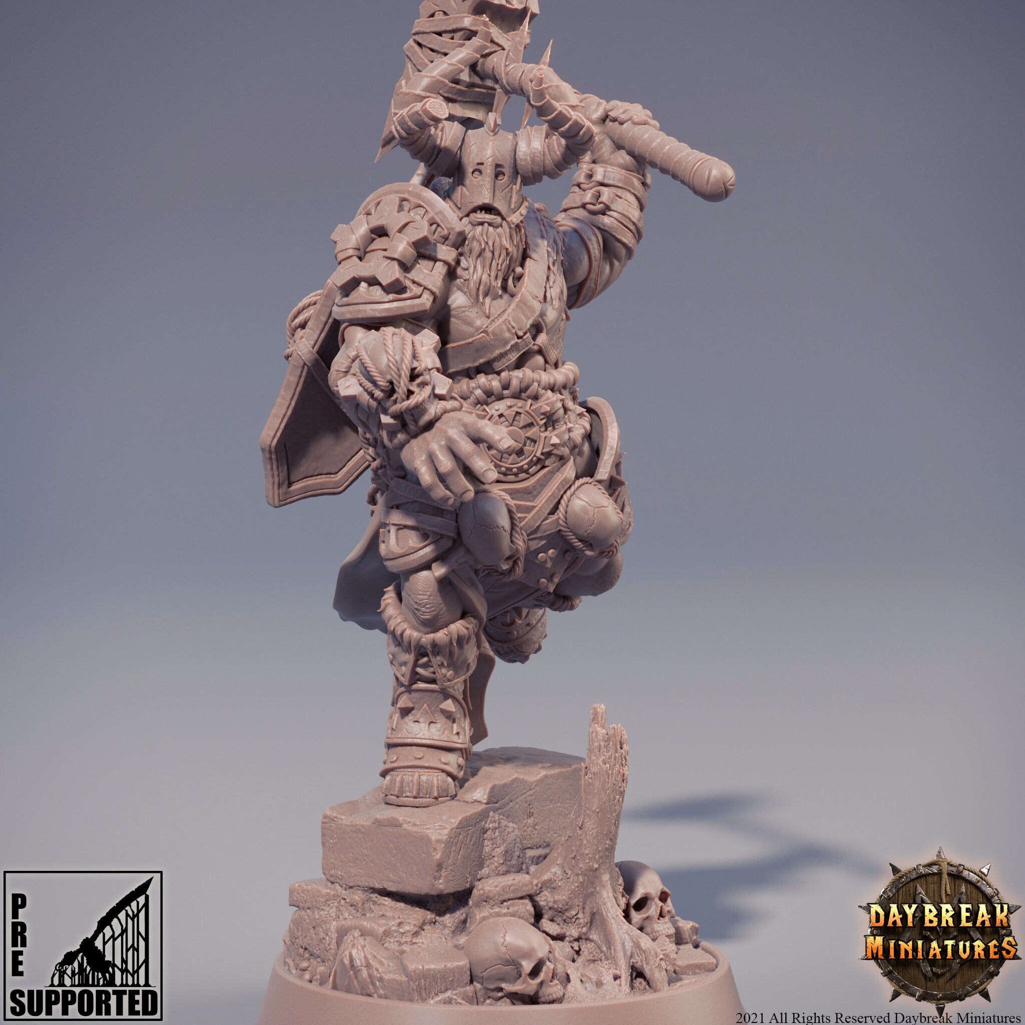 The Chaos Barbarians of Q - Bozonar The Subcertain, quest for glory, DayBreak Miniatures, for Wargames, Dungeons & Dragons TTRPG