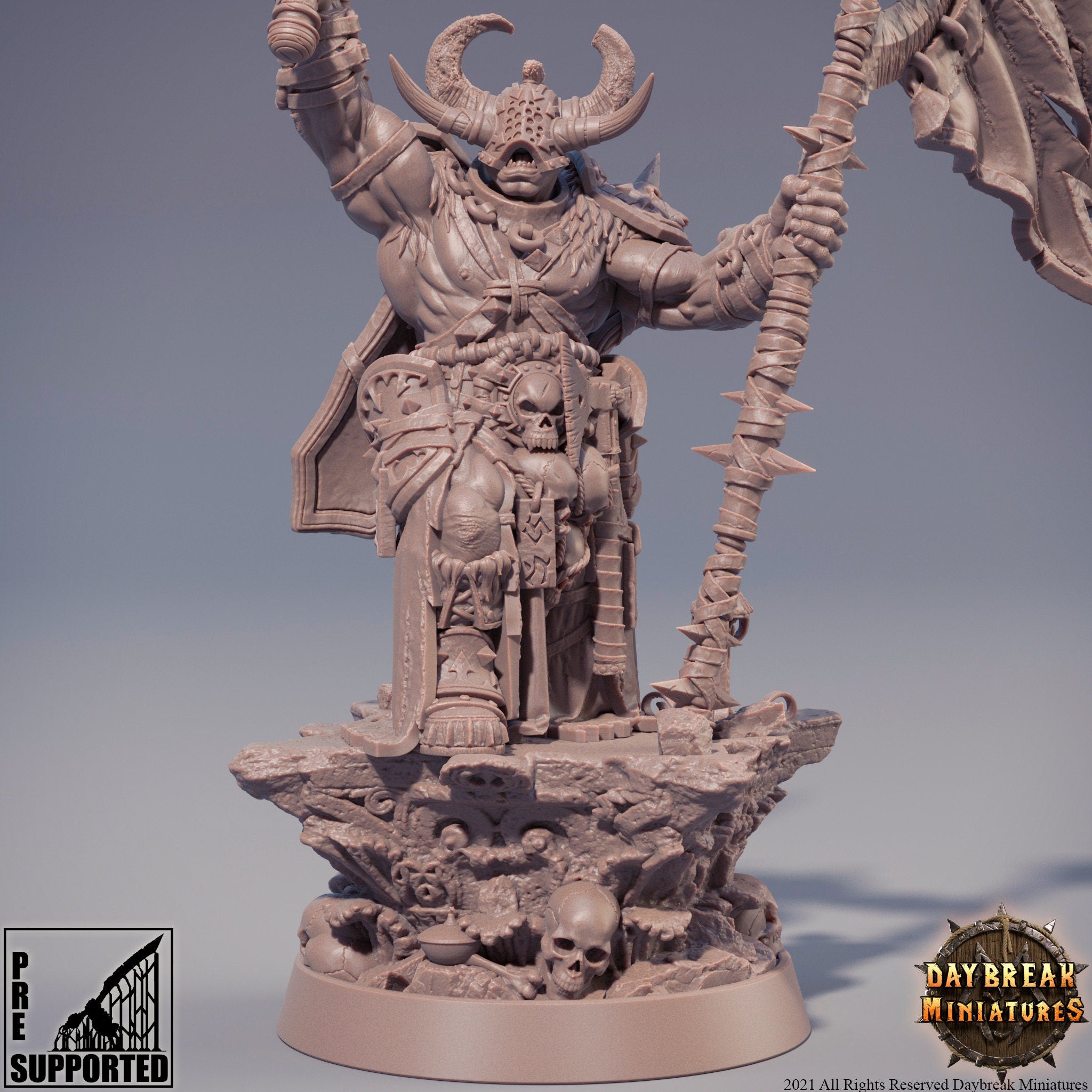 The Chaos Barbarians of Q - Preontz the Foreshadower, quest for glory, DayBreak Miniatures, for Wargames, Dungeons & Dragons TTRPG