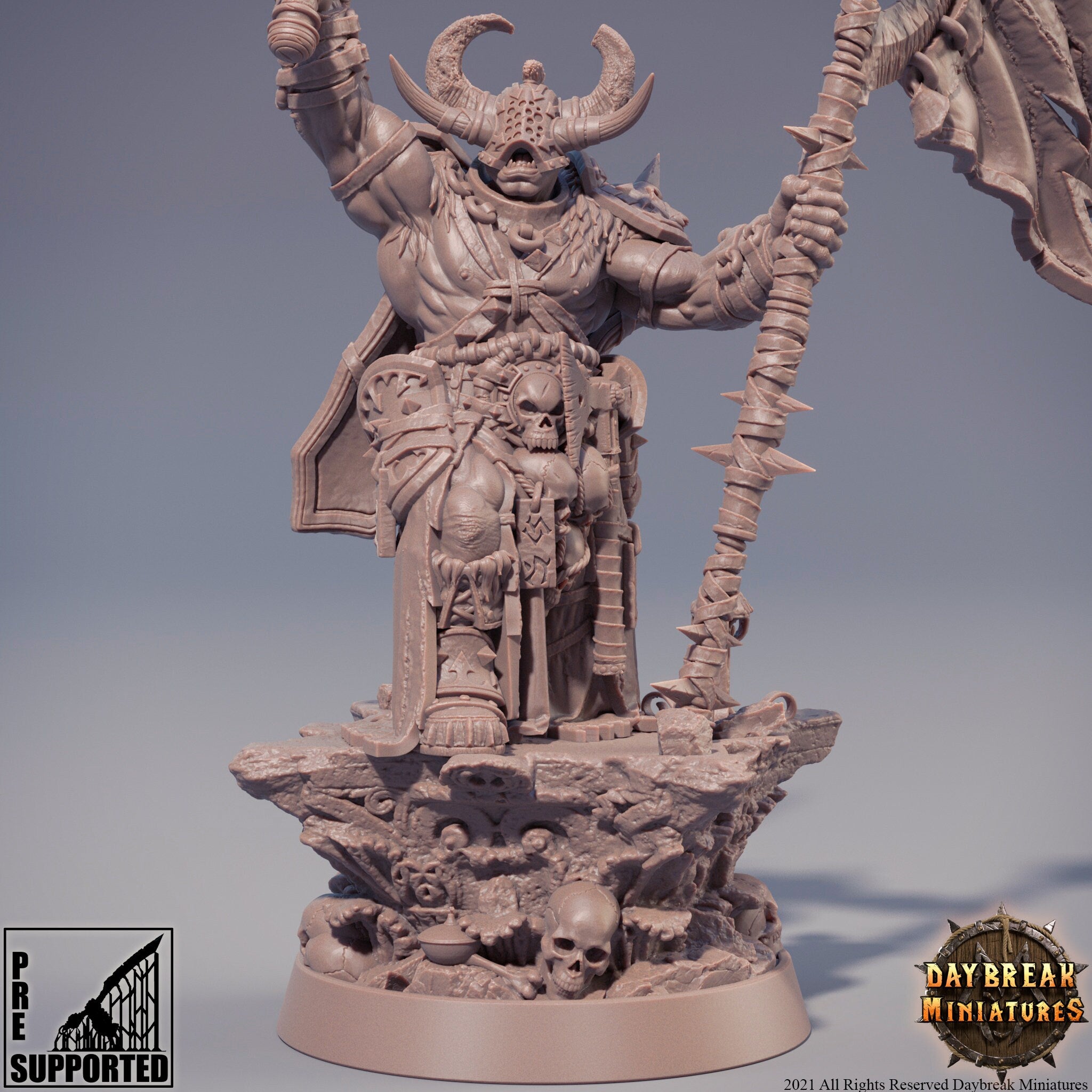 The Chaos Barbarians of Q - Higgurath Doubleslit, quest for glory, DayBreak Miniatures, for Wargames, Dungeons & Dragons TTRPG