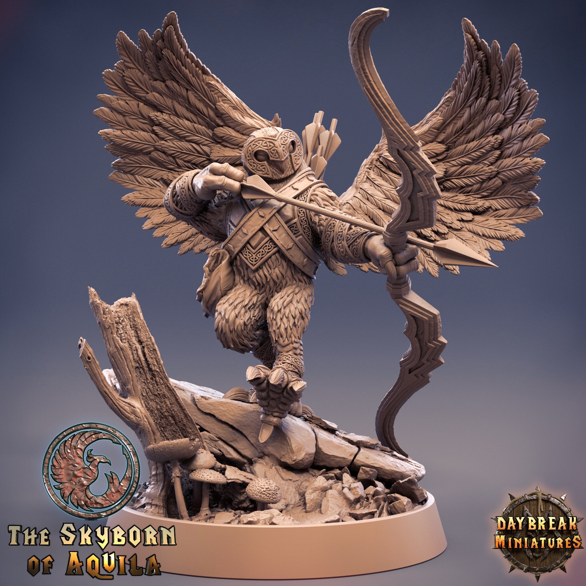 The Skyborn of Aquila - Airo Skycrusher, quest for glory, DayBreak Miniatures, for Wargames, Dungeons & Dragons TTRPG