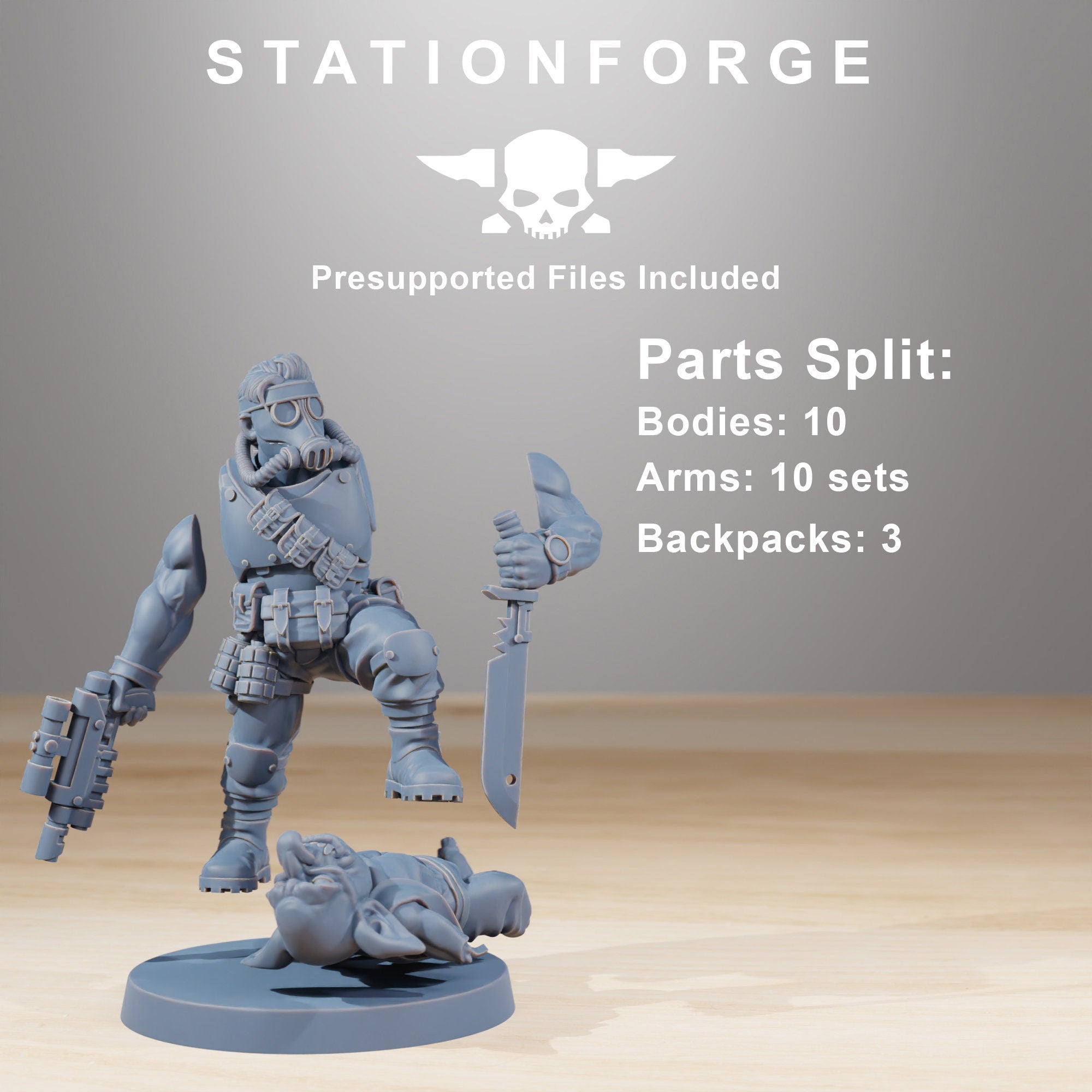 Grimguard - Snipers, mechanized infantry, post apocalyptic empire, usable for tabletop wargame.
