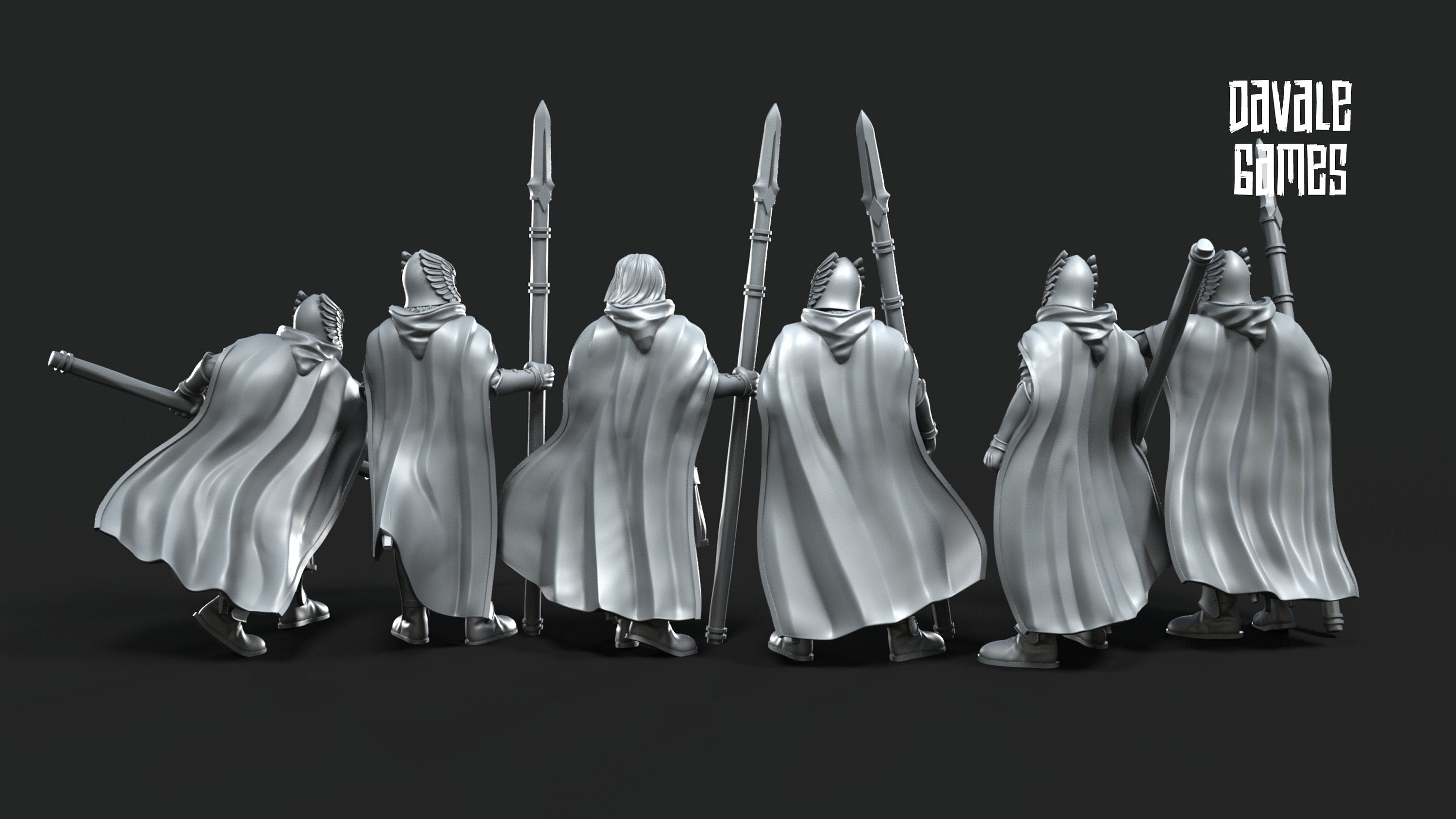 Gandor - Grey Castle Warriors with swords, Protectors of the Shire, Dune Din, Bowmen, Scouts miniatures for wargame D&D, Lotr...