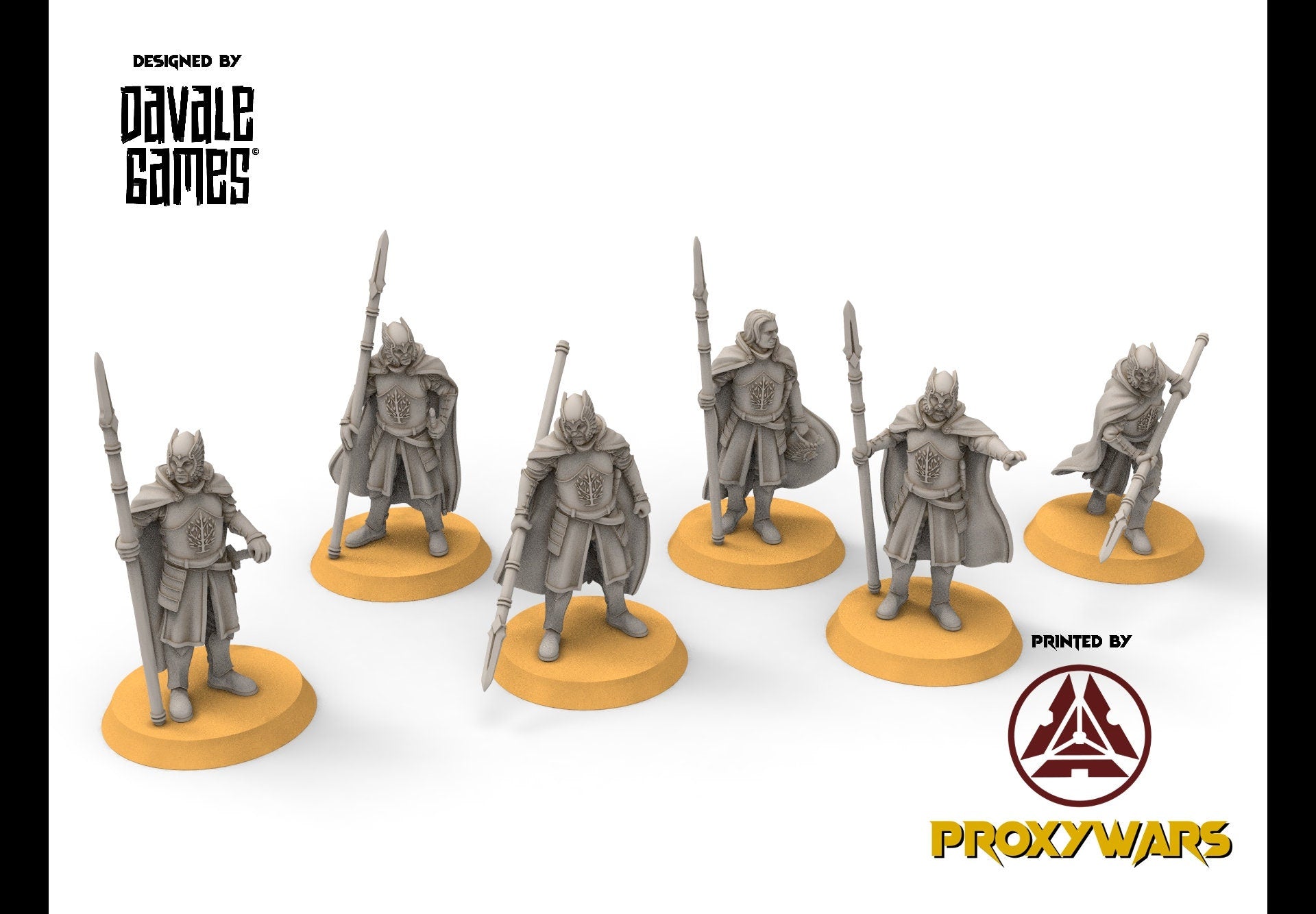 Gandor - Grey Castle Warriors with swords, Protectors of the Shire, Dune Din, Bowmen, Scouts miniatures for wargame D&D, Lotr...