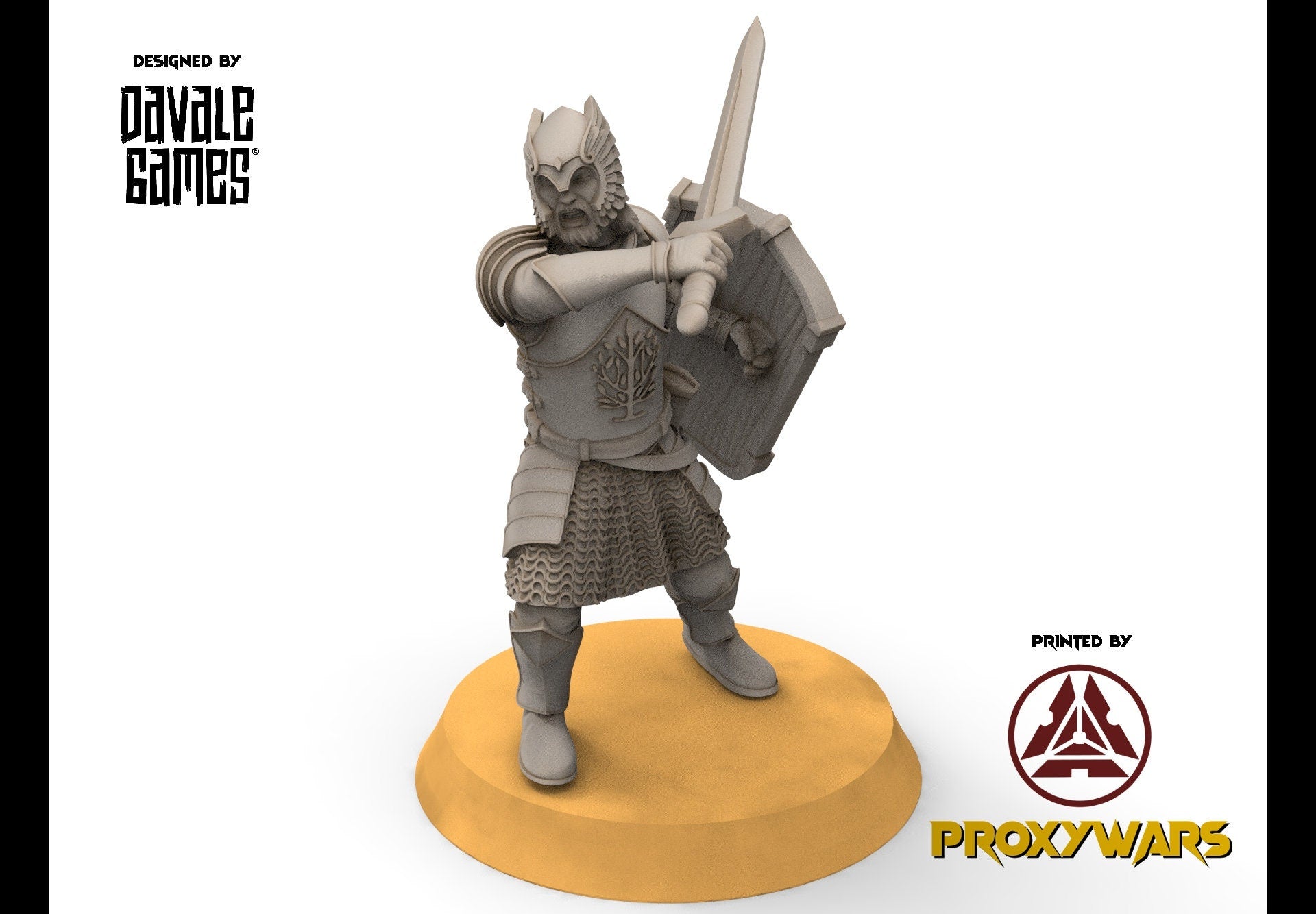 Gandor - Grey Castle Warriors with swords, Protectors of the Shire, Dune Din, Bowmen, Scouts miniatures for wargame D&D, Lotr...