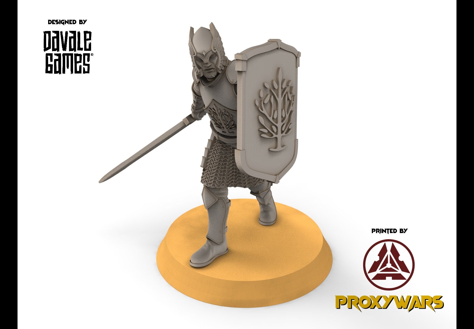 Gandor - Grey Castle Warriors with swords, Protectors of the Shire, Dune Din, Bowmen, Scouts miniatures for wargame D&D, Lotr...