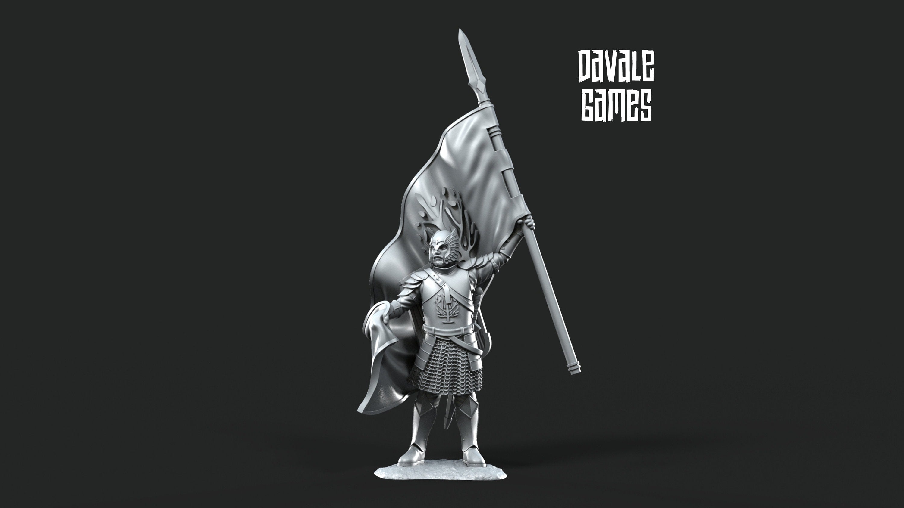 Gandor - Grey Castle Banner, Protectors of the Shire, Dune Din, Bowmen, Scouts miniatures for wargame D&D, Lotr...