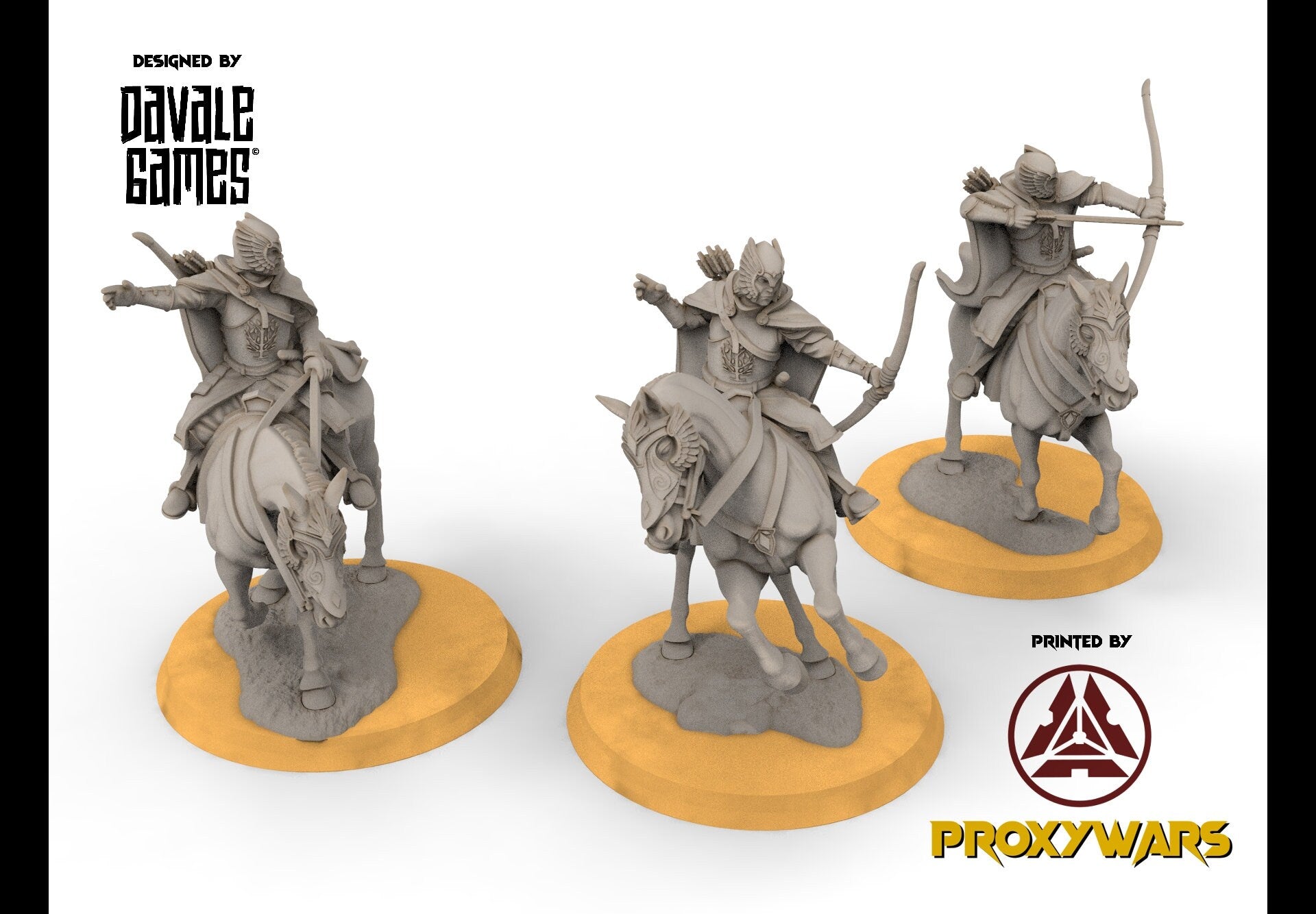 Gandor - Grey Castle Court Guards Mounted, Protectors of the Shire, Dune Din, Bowmen, Scouts miniatures for wargame D&D, Lotr...