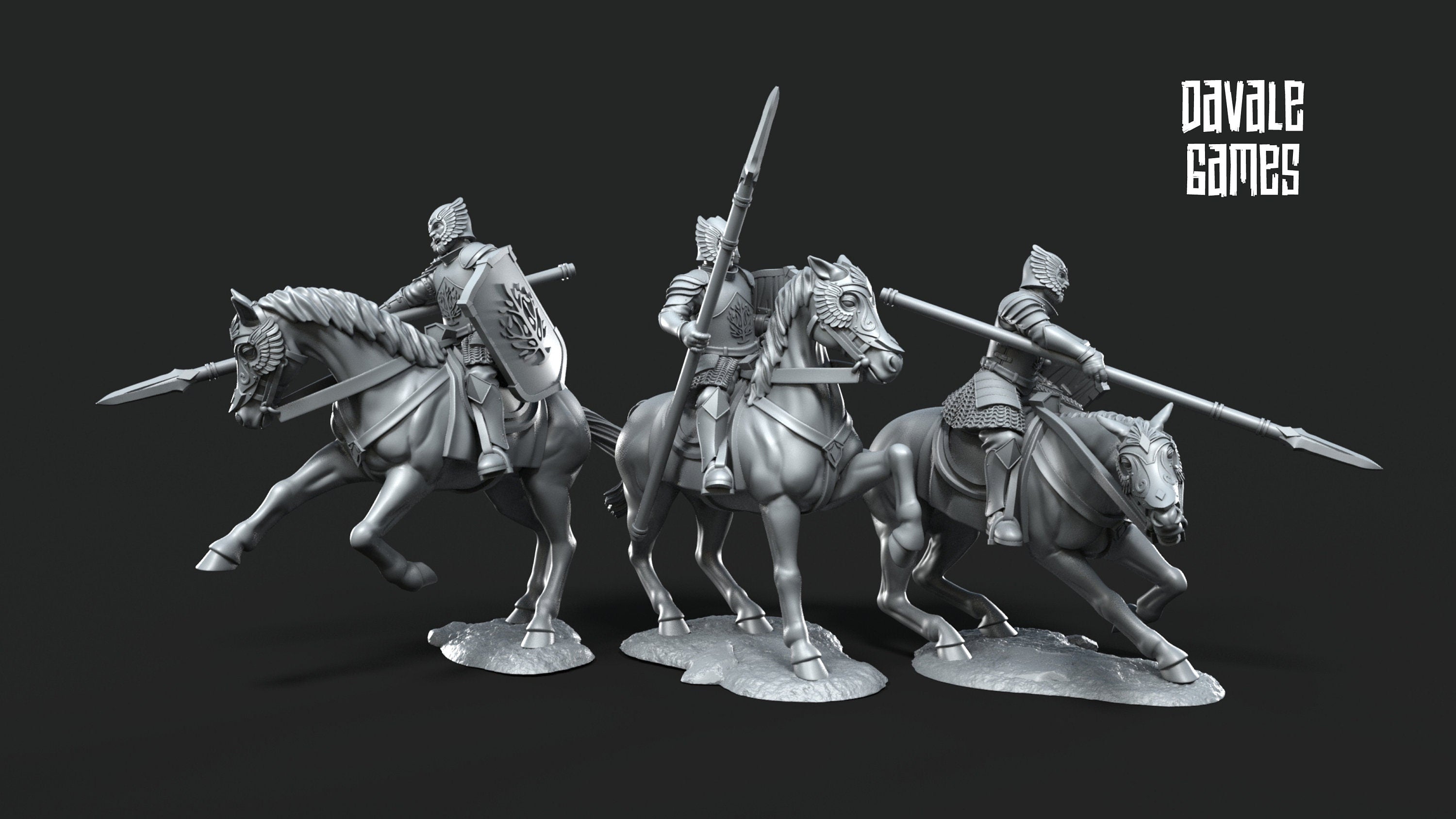 Gandor - Grey Castle Knights, Protectors of the Shire, Dune Din, Bowmen, Scouts miniatures for wargame D&D, Lotr...