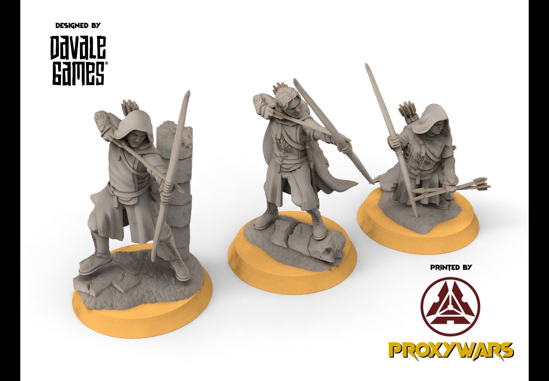 Gandor - Grey Castle Rangers, Protectors of the Shire, Dune Din, Bowmen, Scouts miniatures for wargame D&D, Lotr...