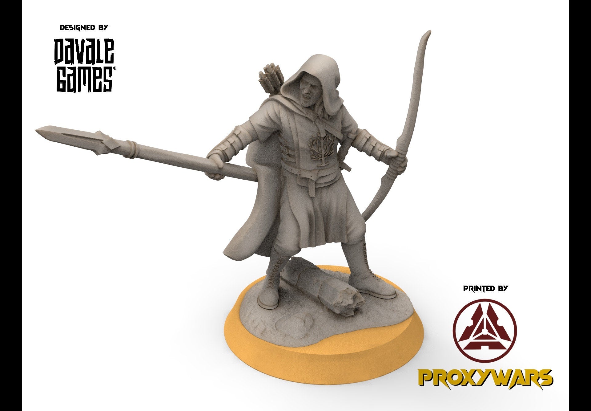Gandor - Rangers of Grey Castle (Spear and Bow), Protectors of the Shire, Dune Din, Bowmen, Scouts miniatures for wargame D&D, Lotr...