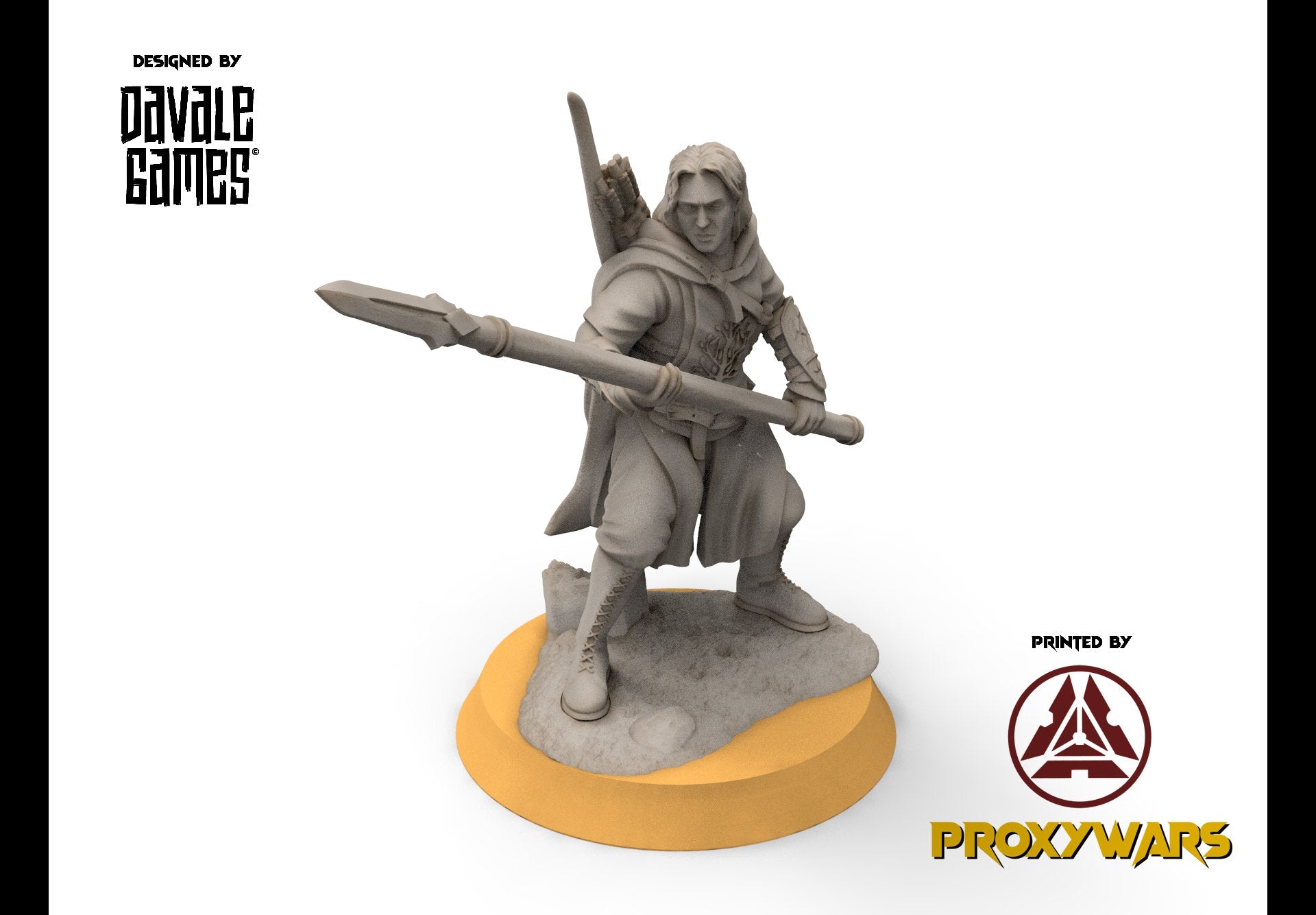 Gandor - Rangers of Grey Castle (Spear and Bow), Protectors of the Shire, Dune Din, Bowmen, Scouts miniatures for wargame D&D, Lotr...
