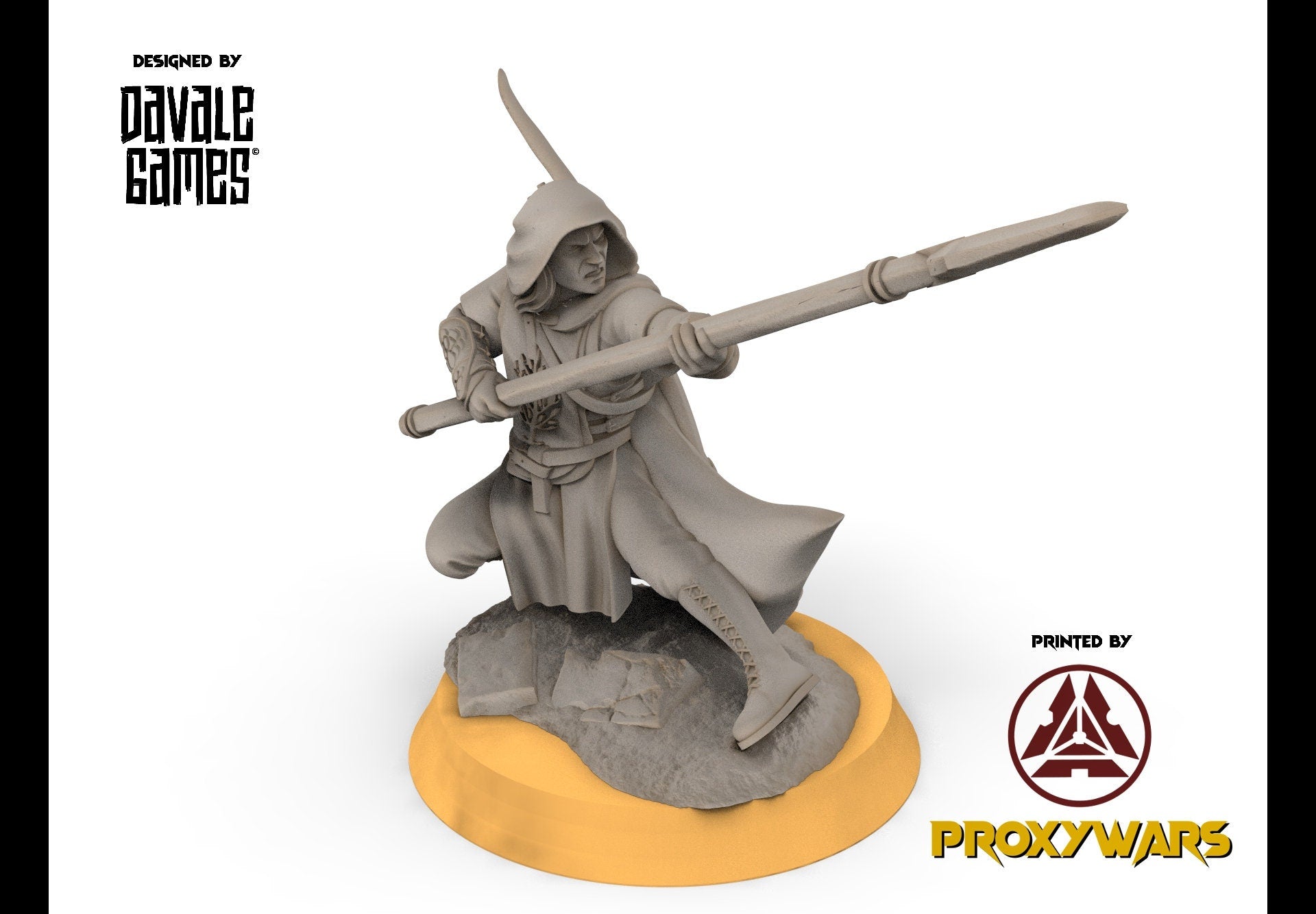 Gandor - Rangers of Grey Castle (Spear and Bow), Protectors of the Shire, Dune Din, Bowmen, Scouts miniatures for wargame D&D, Lotr...